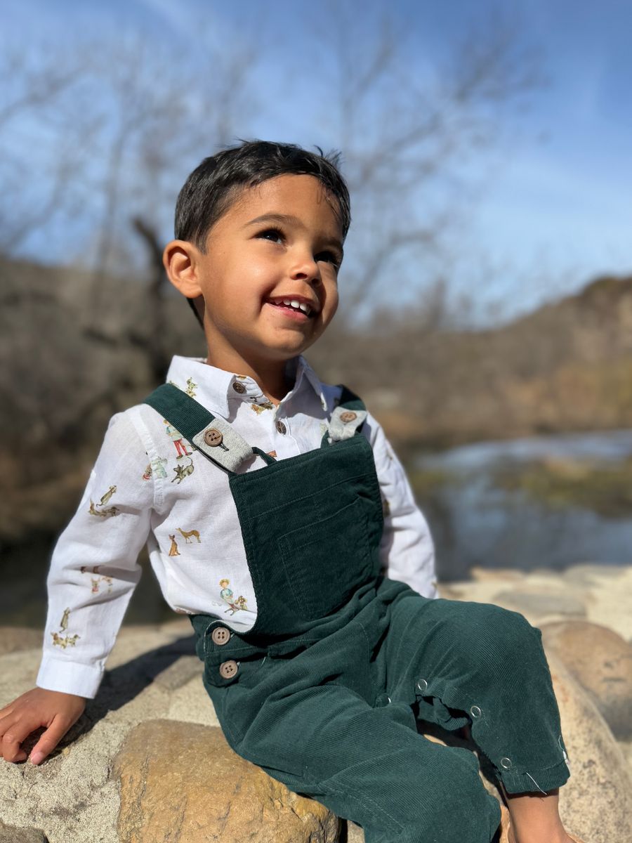 Me & Henry Jasper Woven Onesie - Dogs