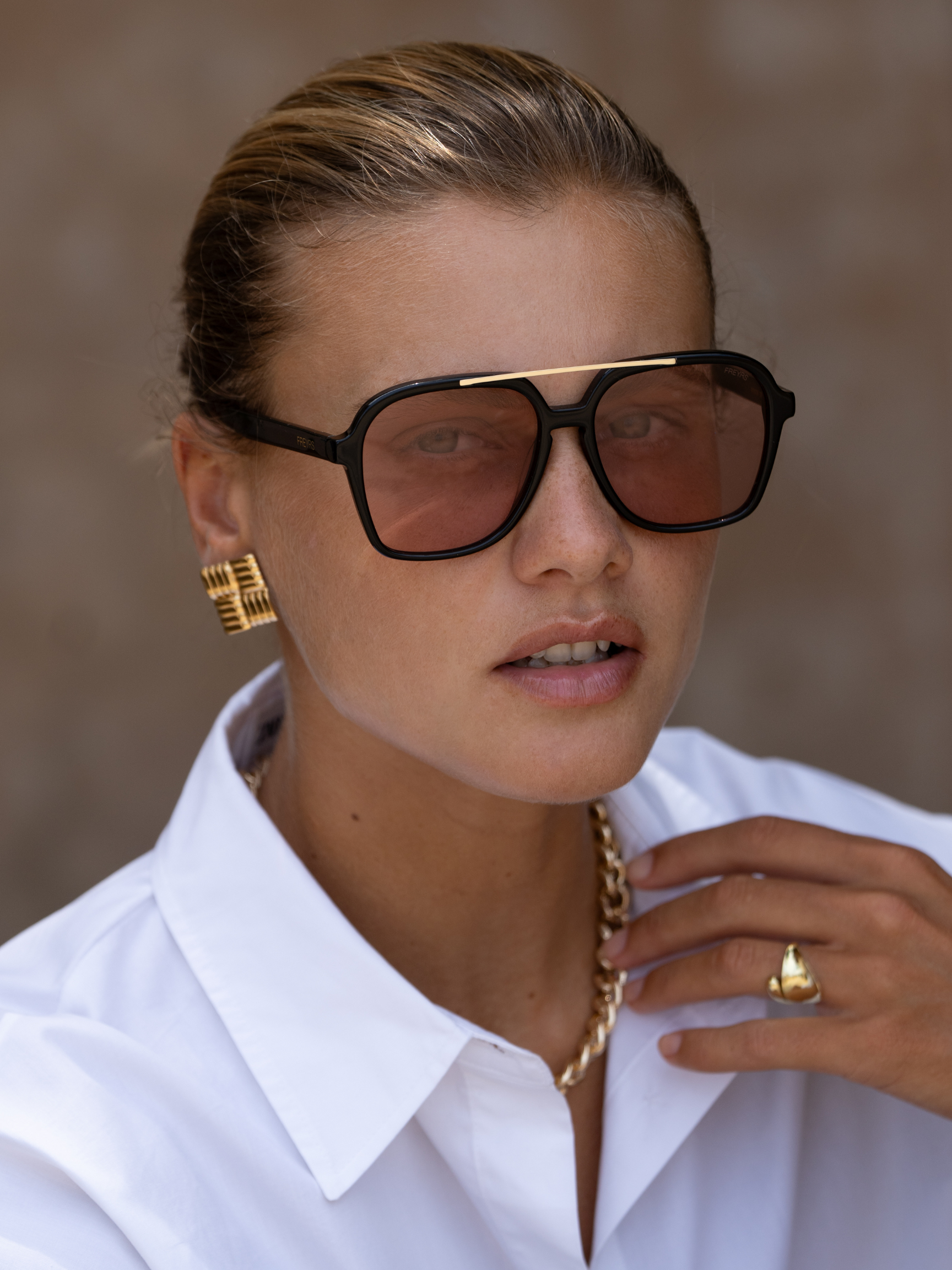 Freyrs Spencer Aviator Sunglasses : Rose