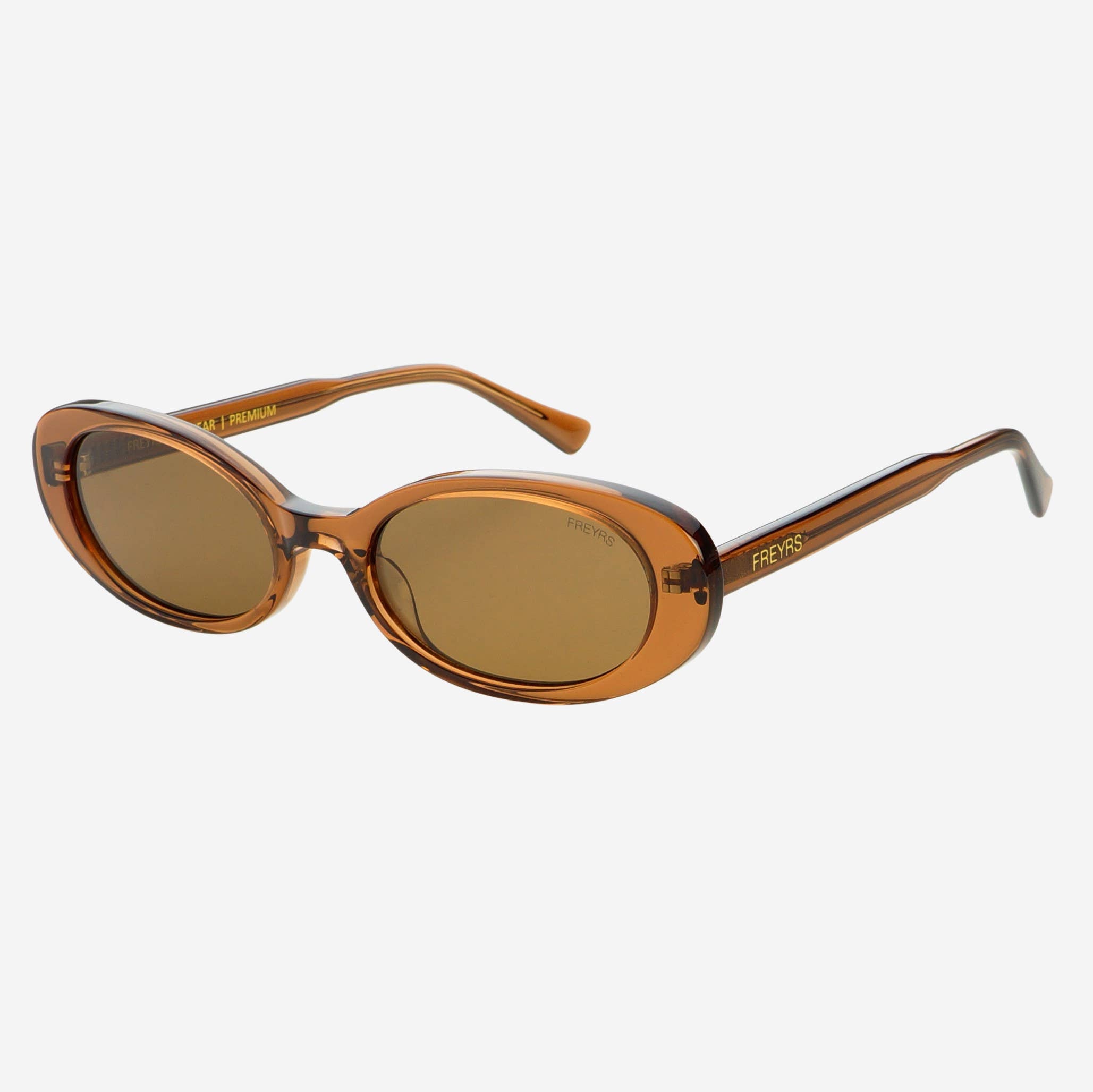 Freyrs Mimi Acetate Oval Sunglasses : Brown