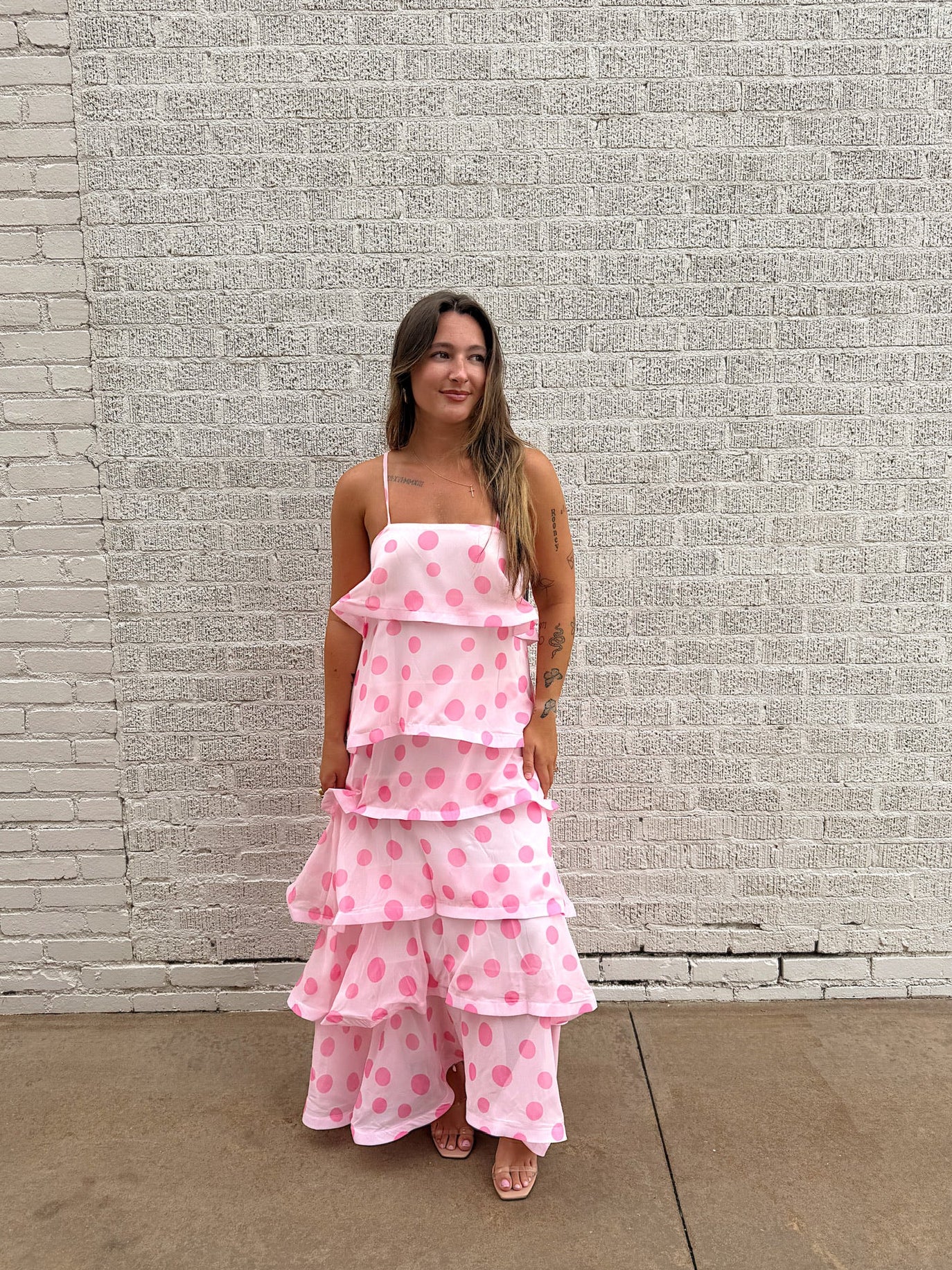 Danielle Polka Dot Ruffle Dress