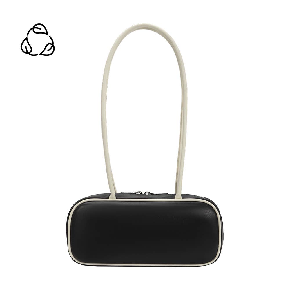Micaela Black Recycled Vegan Shoulder Bag