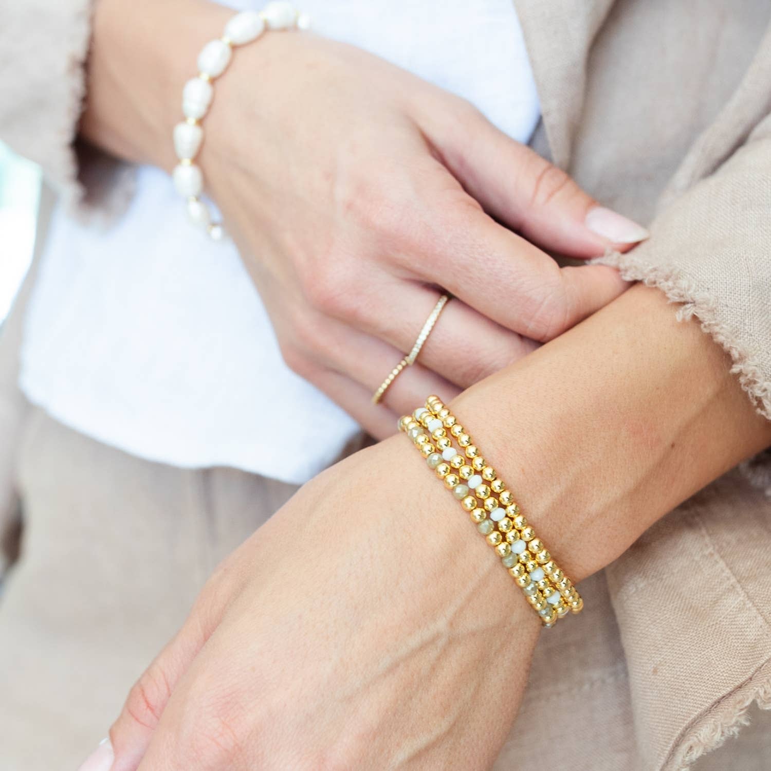 Bead & Crystal Stretch Bracelets: Brights