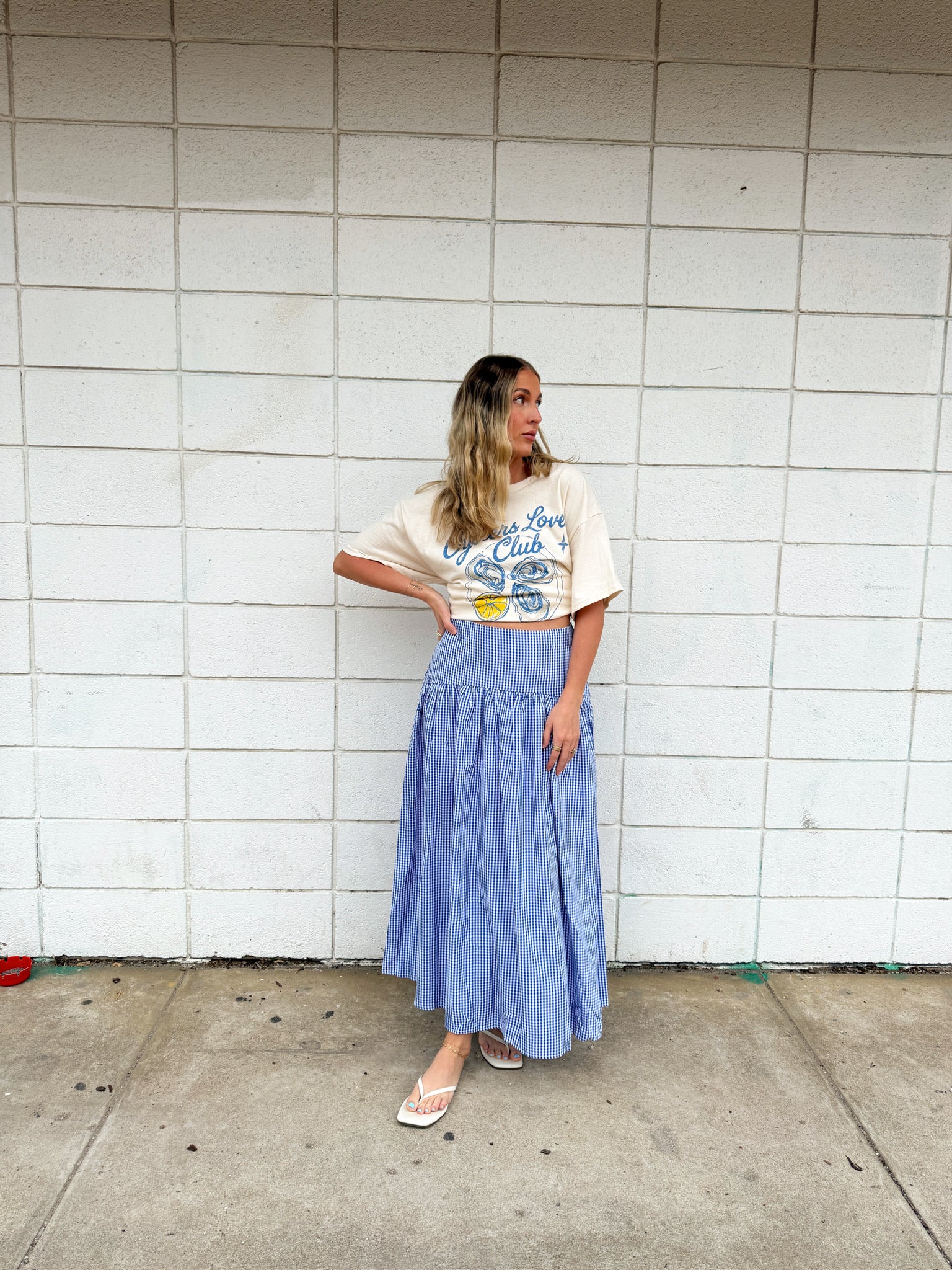 Set Your Sails Skirt - Navy Gingham