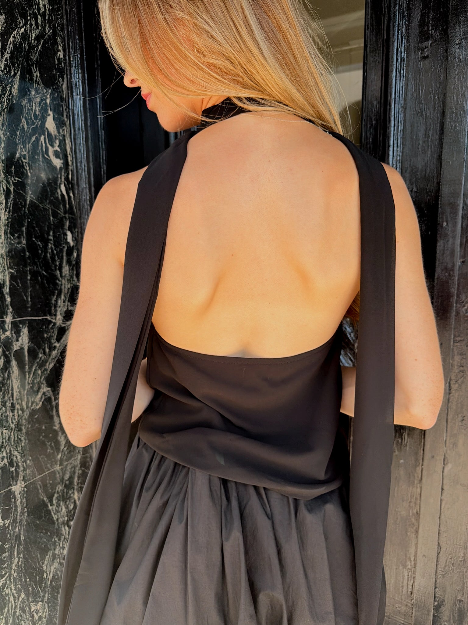 Drinks on You Cowl Neck Top - Black