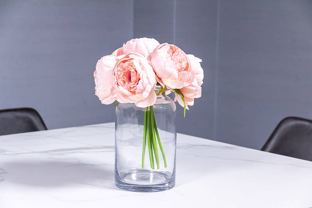 Full Pink Peony Bouquet - 10"H