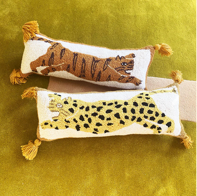 Tiger with Tassels Hook Pillow - Jungalow