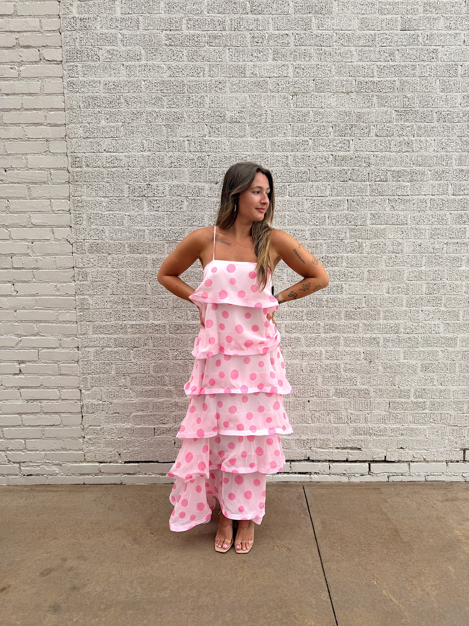 Danielle Polka Dot Ruffle Dress
