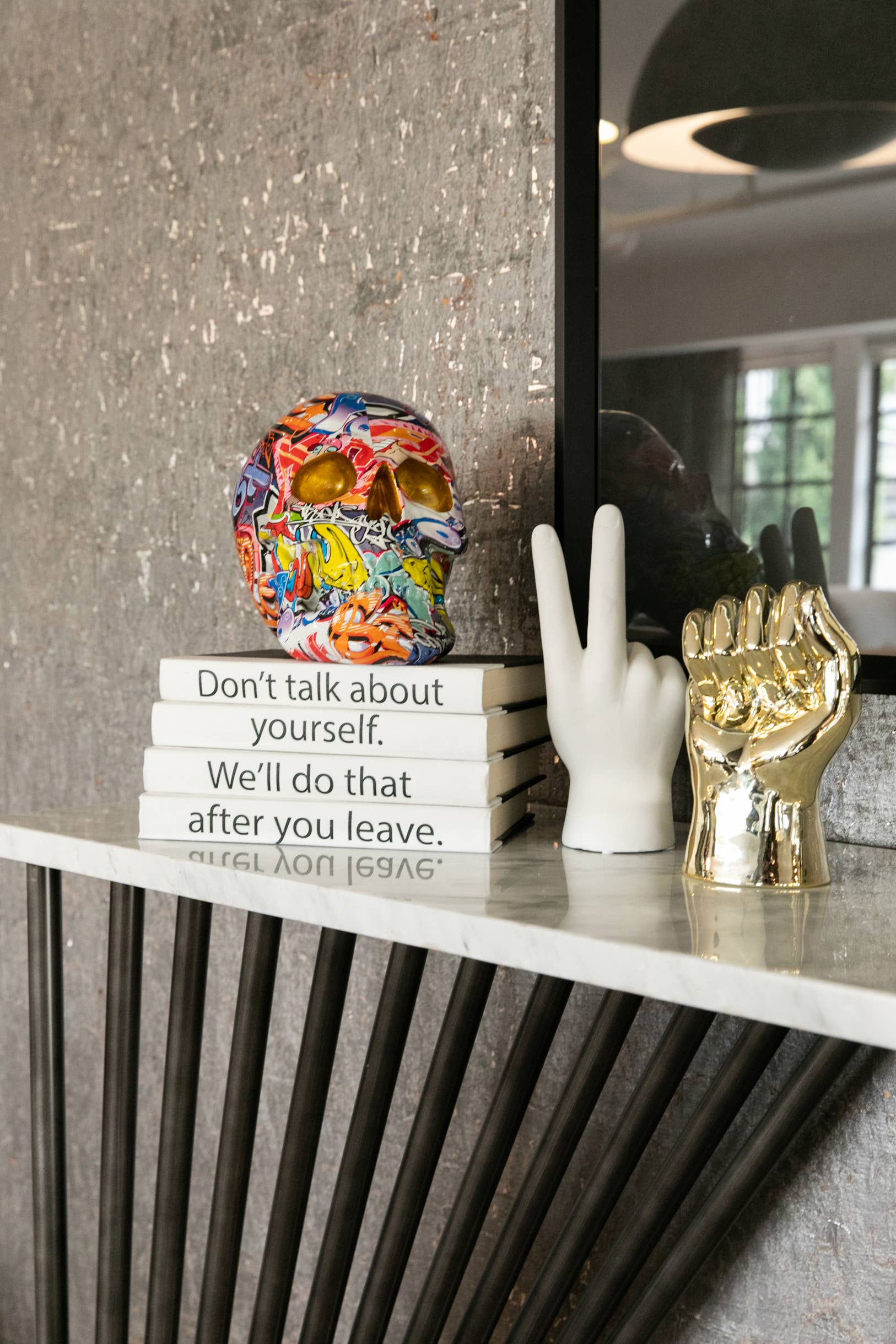 White Peace Sign Tabletop - 8" tall