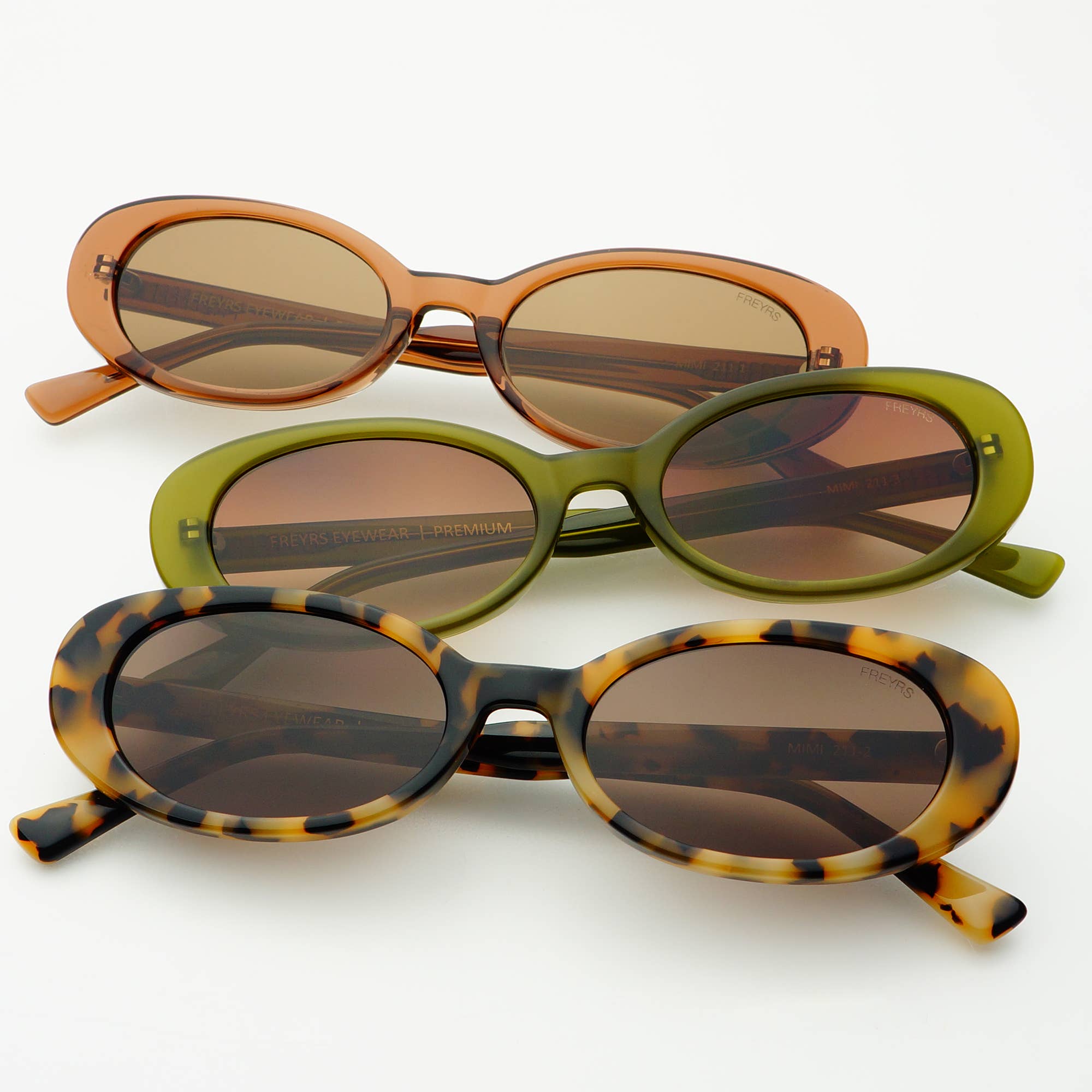Freyrs Mimi Acetate Oval Sunglasses : Brown