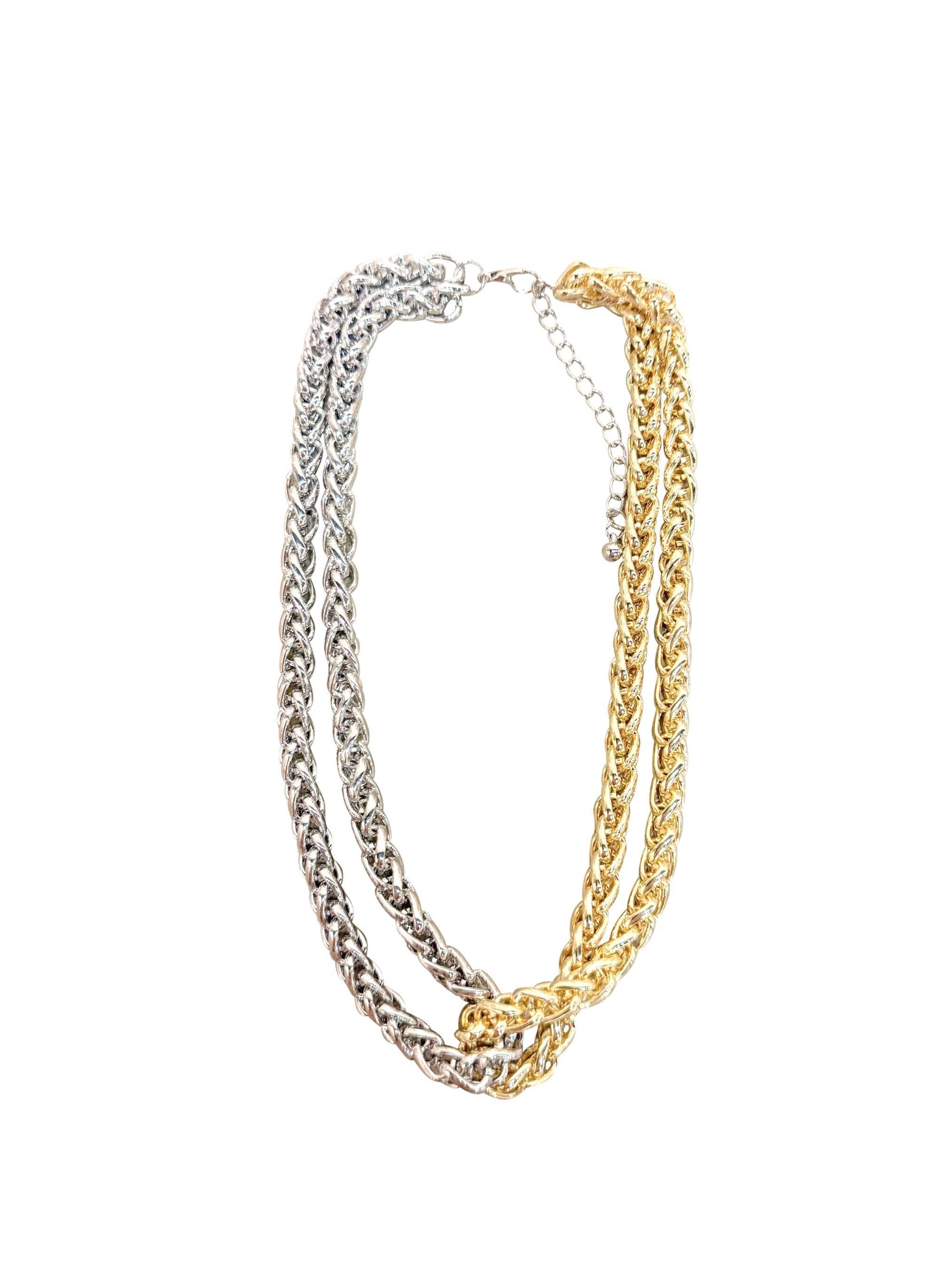 Genevive Two Tone Chain Link Necklace