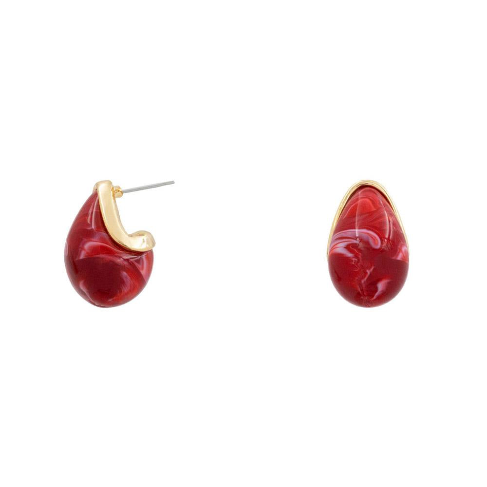 Red Teardrop Earring