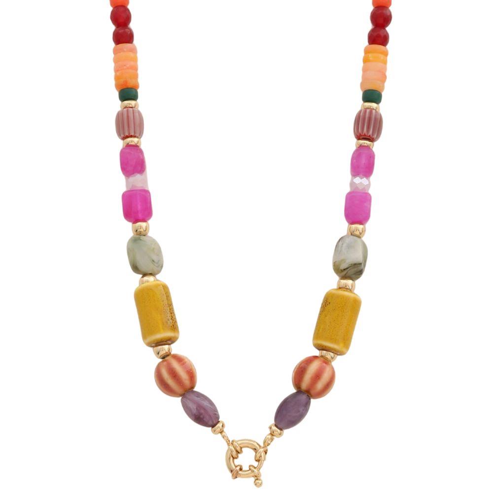 Colorful Beaded Clasp Necklace
