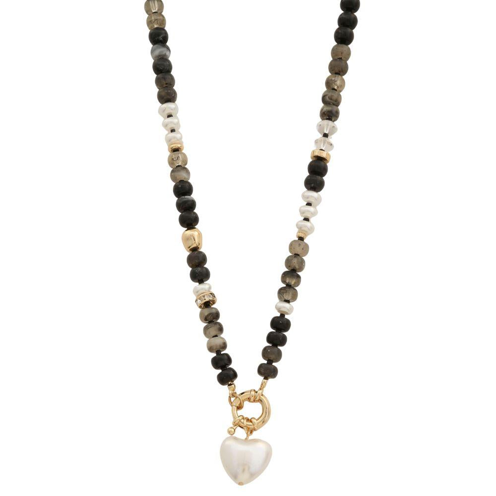 Pearl Heart Beaded Necklace