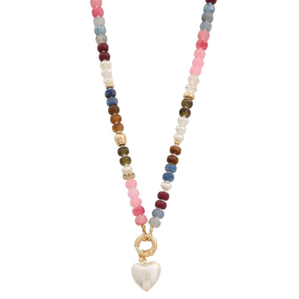 Pearl Heart Beaded Necklace