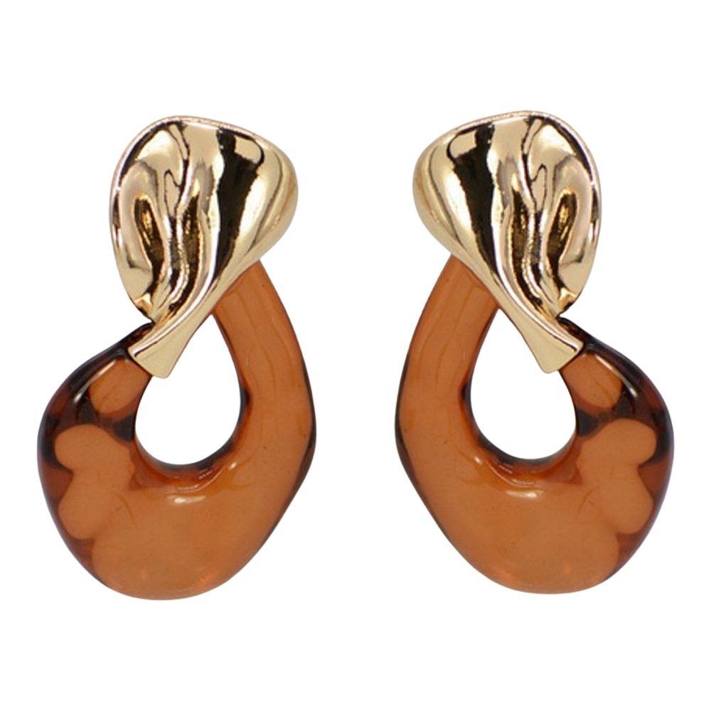 Twisted Resin and Metal Earrings