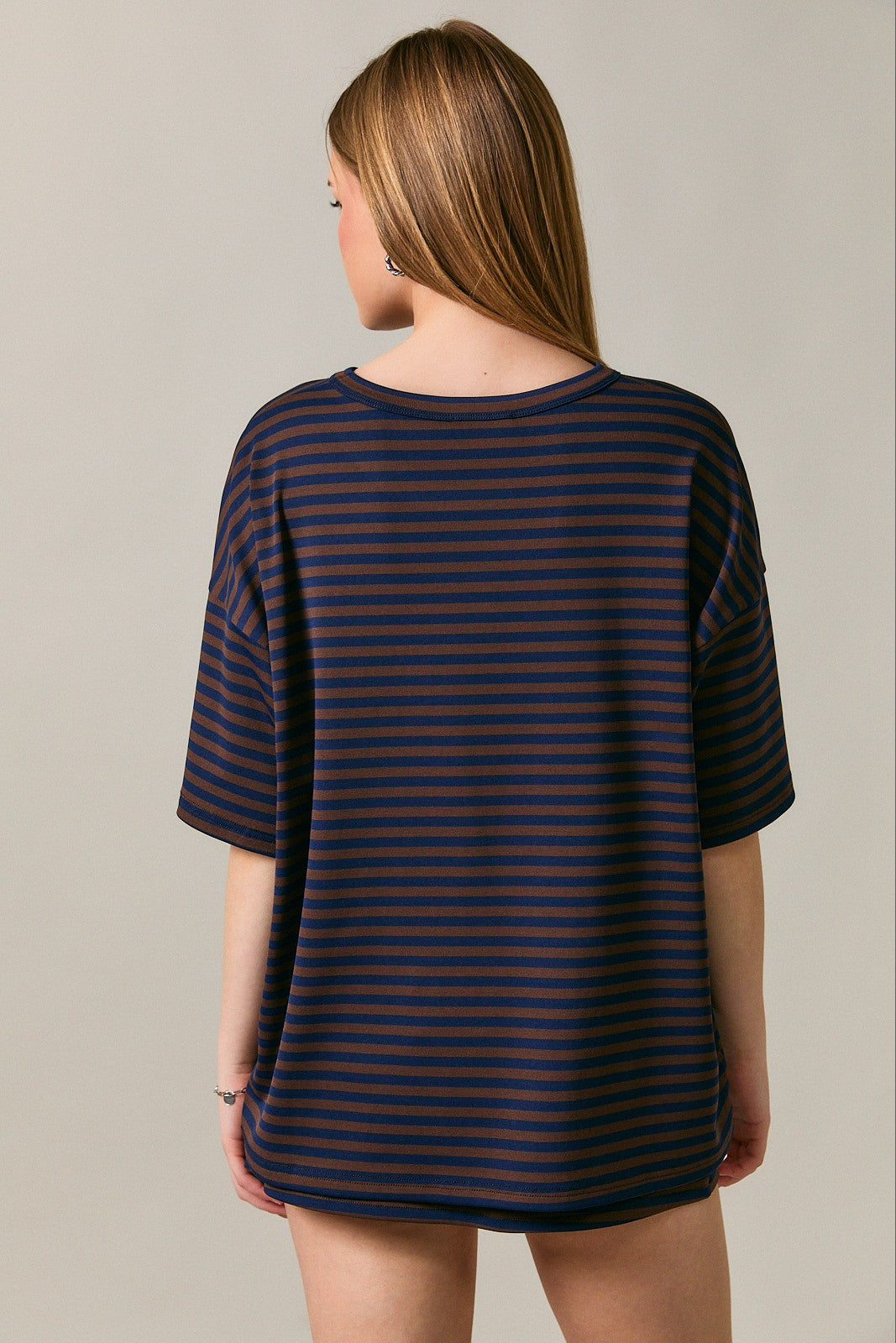 PRE-ORDER (ETA 7/30) Weekender Stripe Skort - Brown/Navy