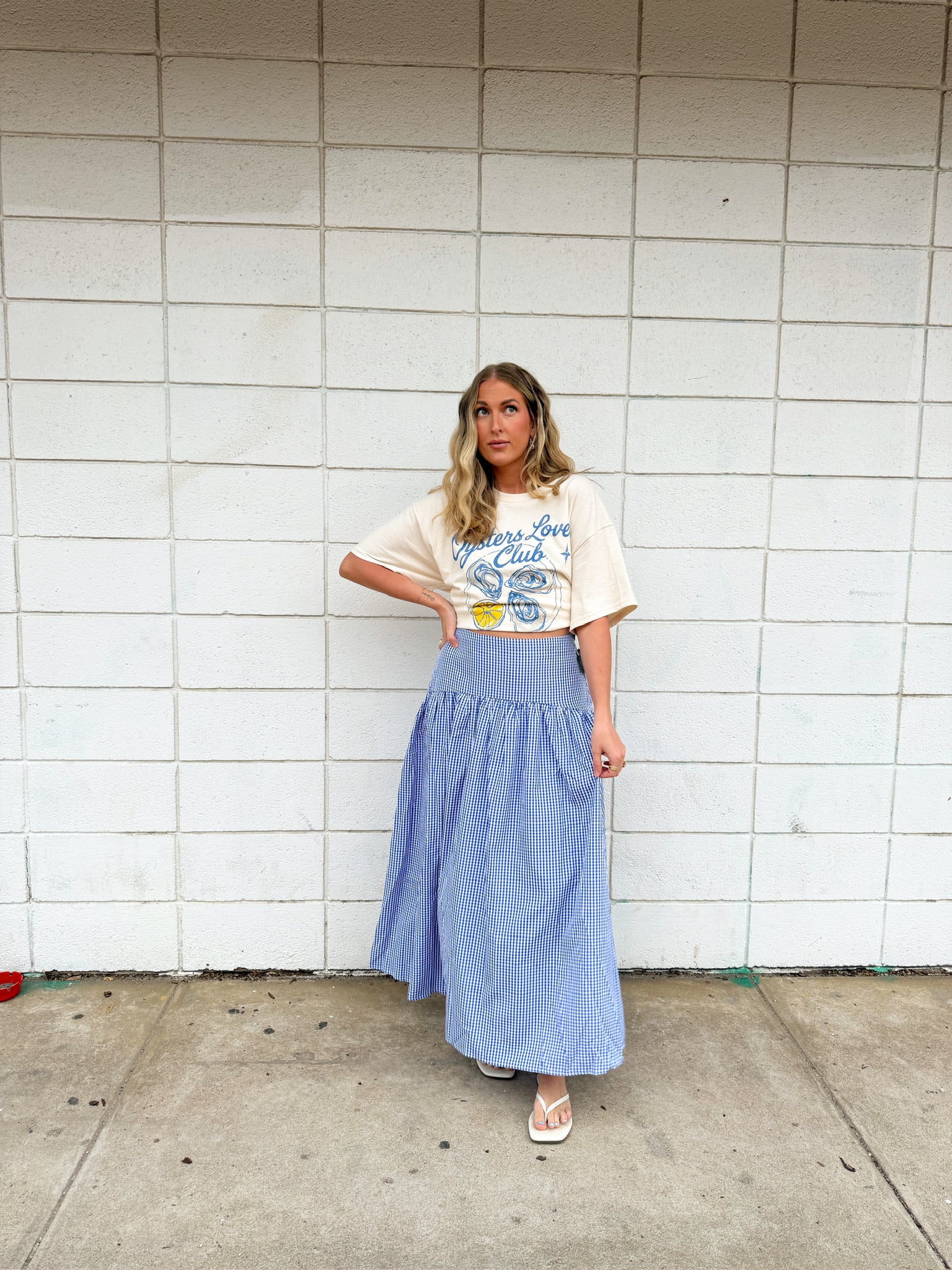 Set Your Sails Skirt - Navy Gingham