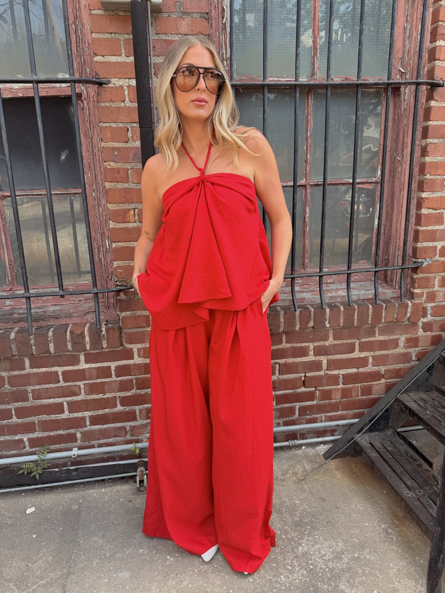 Bri Red Halter Top