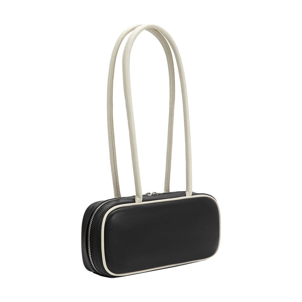 Micaela Black Recycled Vegan Shoulder Bag