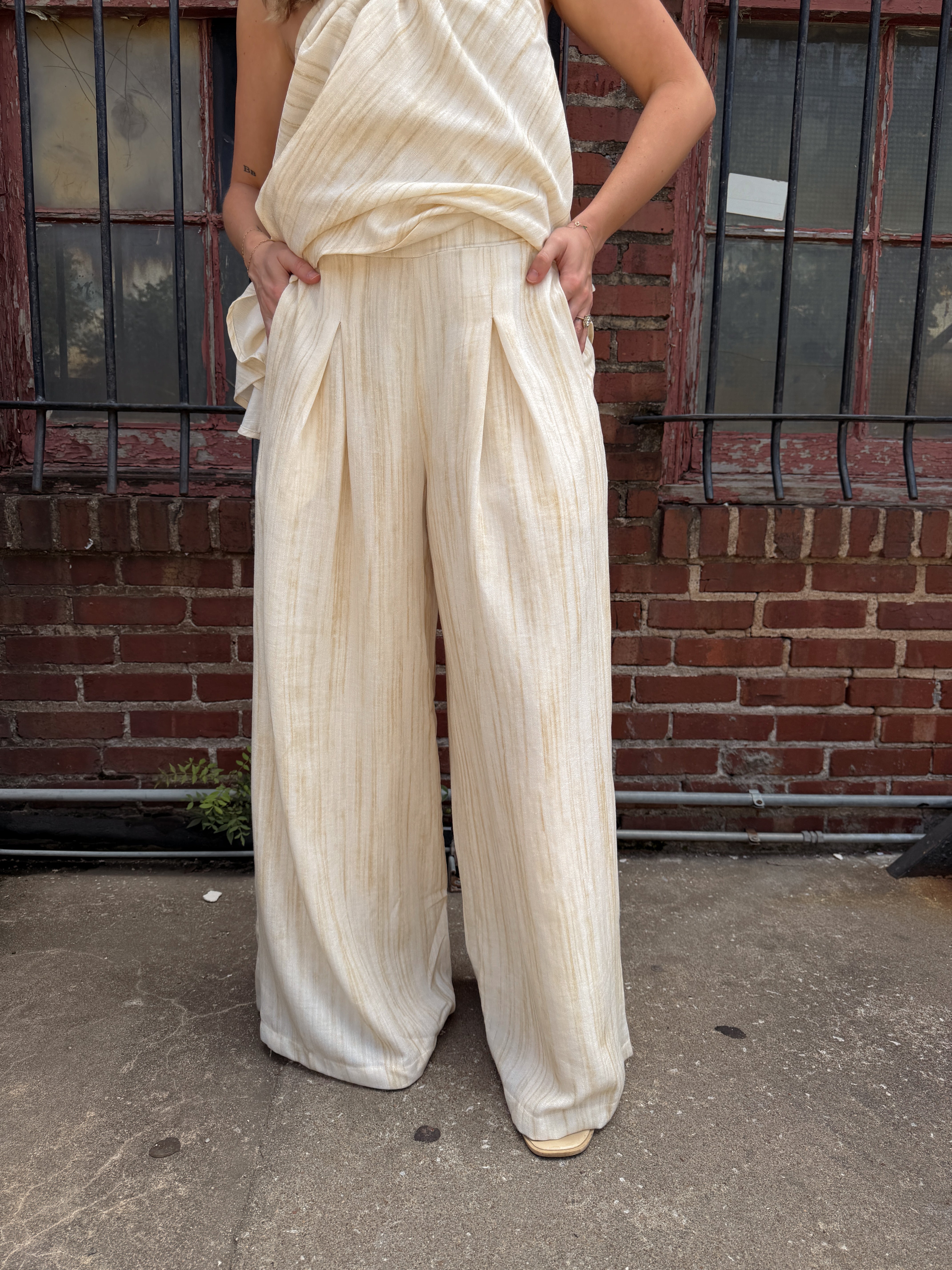 Bri Flowy Pant - Toast