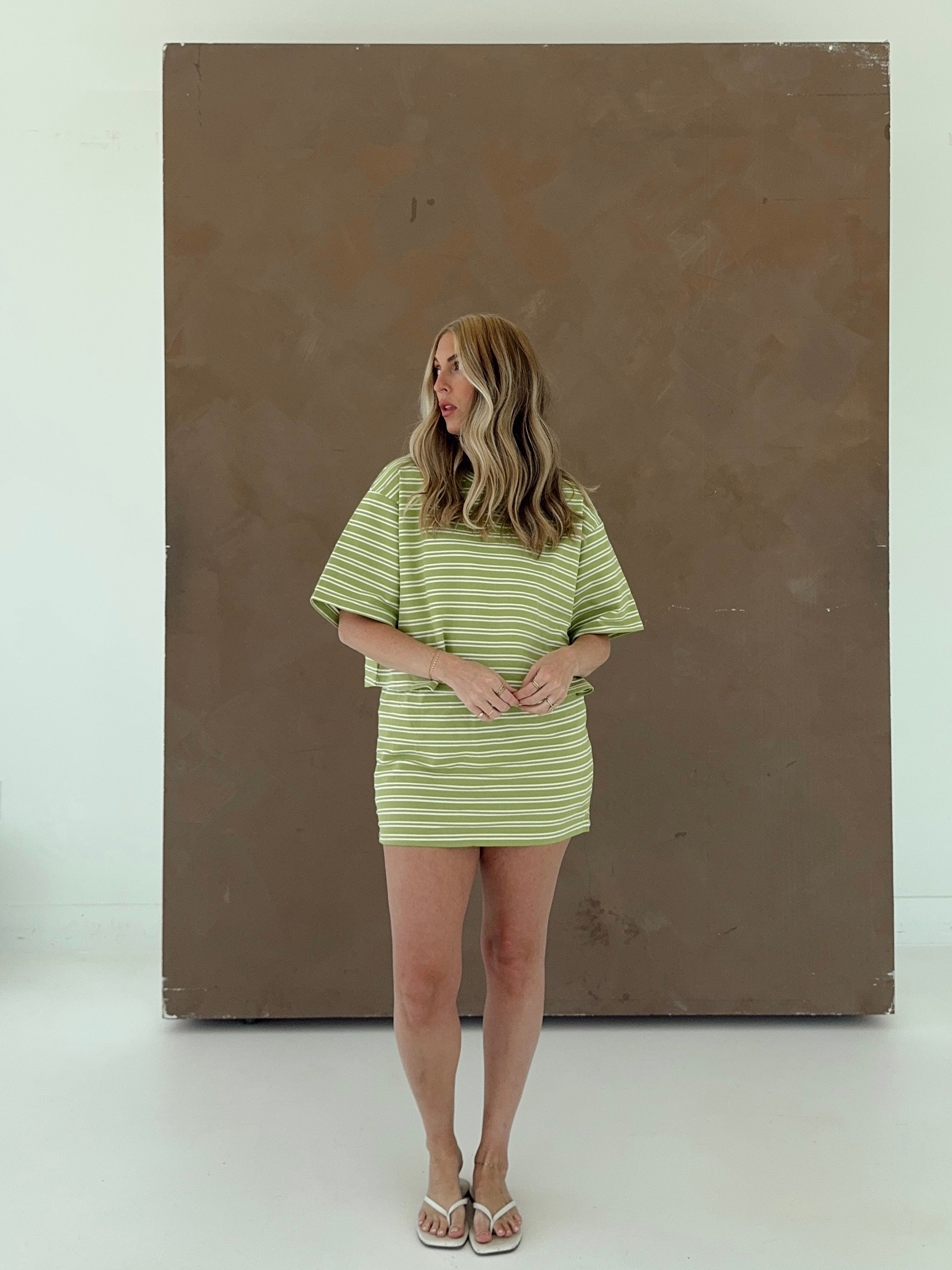Macy Matcha Stripe Top
