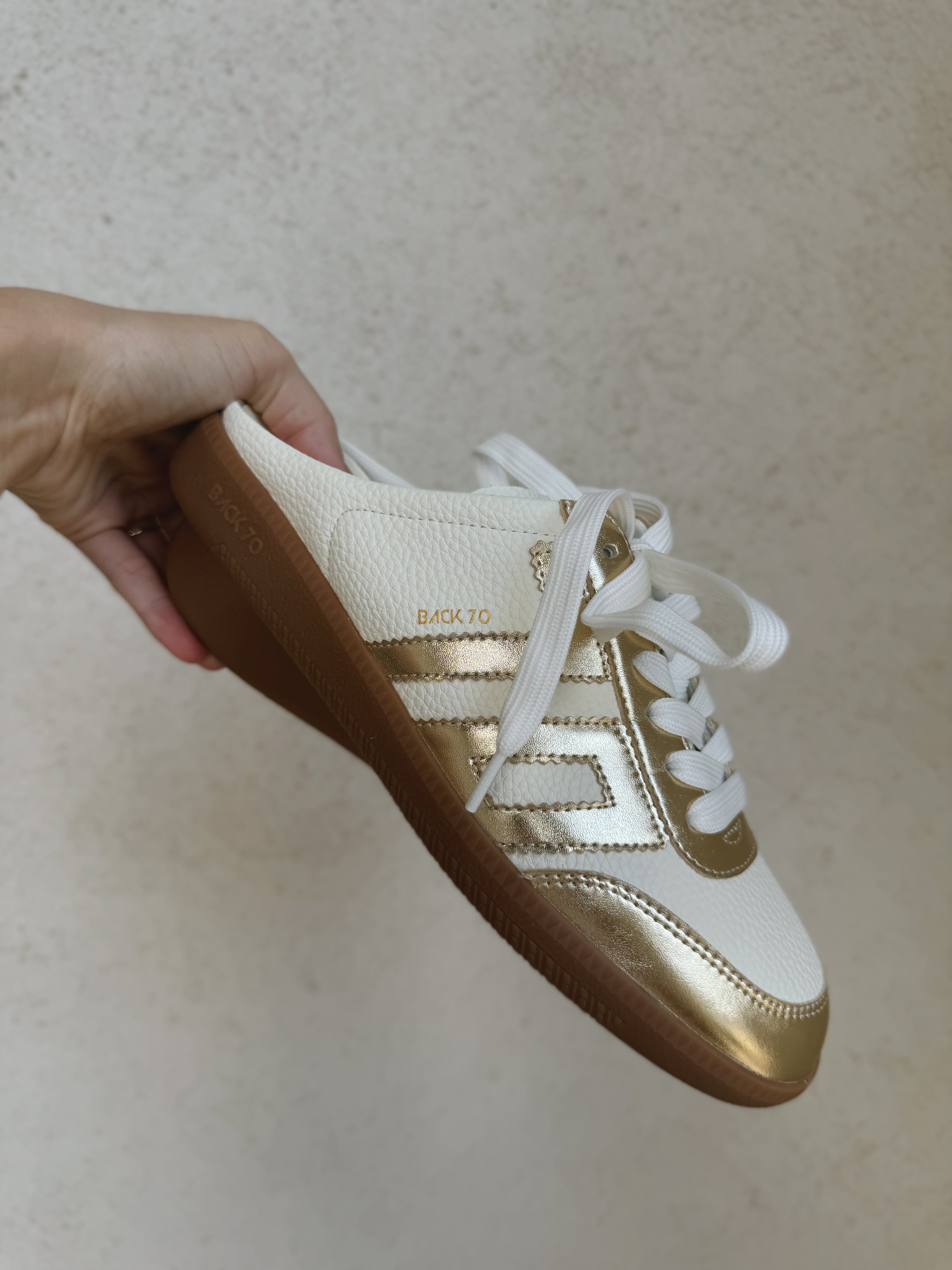 Back 70 Easter Backless Sneakers in Gold