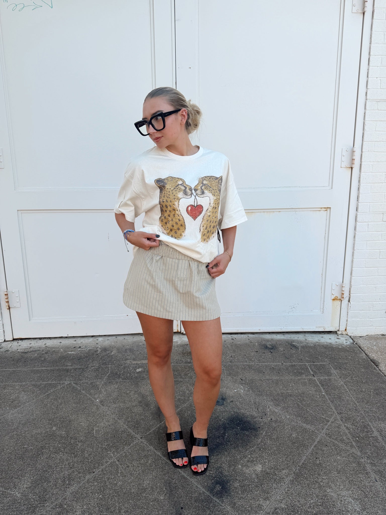 Partners In Crime Cheetah Oversized Graphic Tee