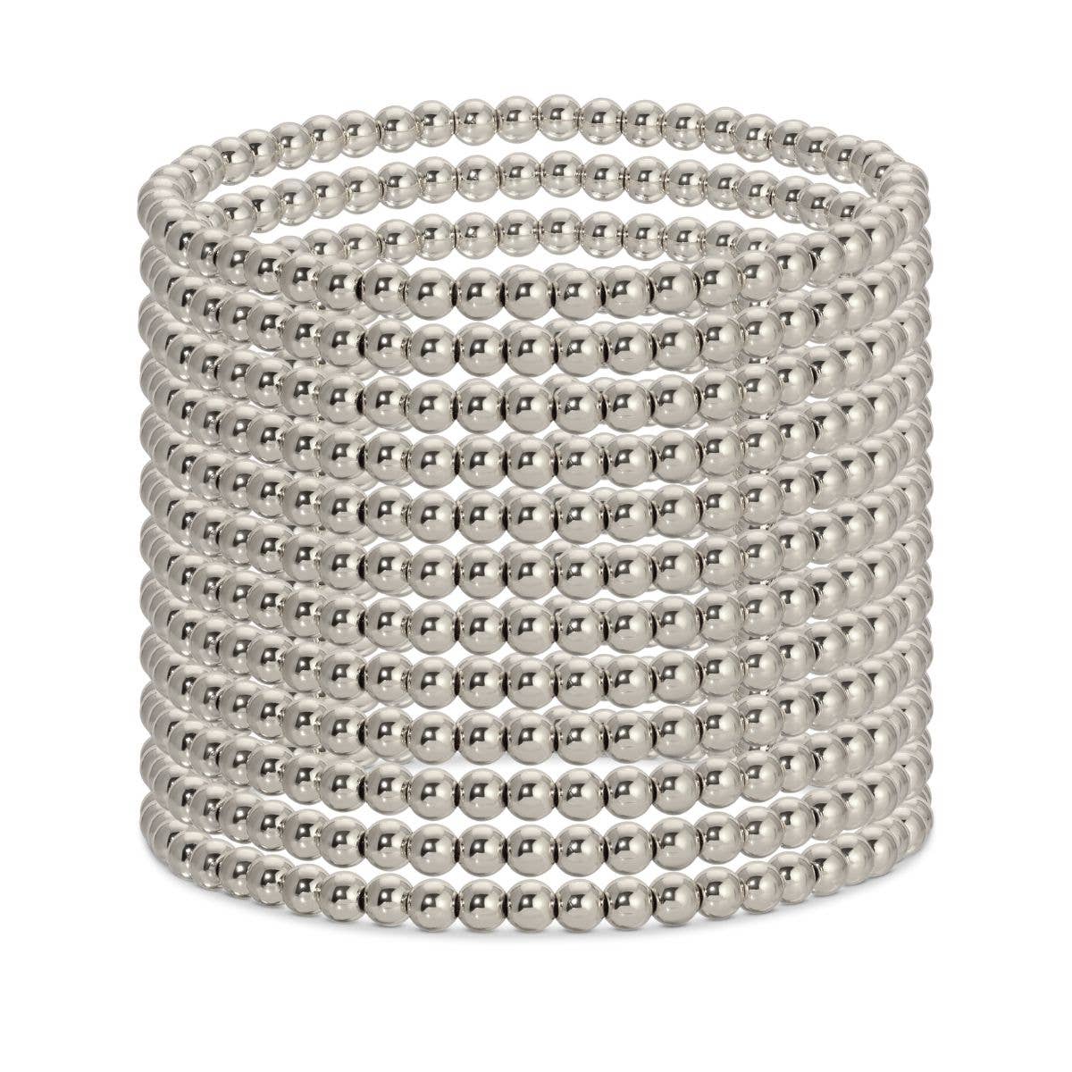 4mm Bead Stretch Bracelets: Gold