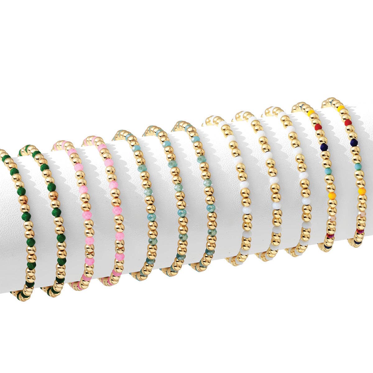 Bead & Crystal Stretch Bracelets: Brights