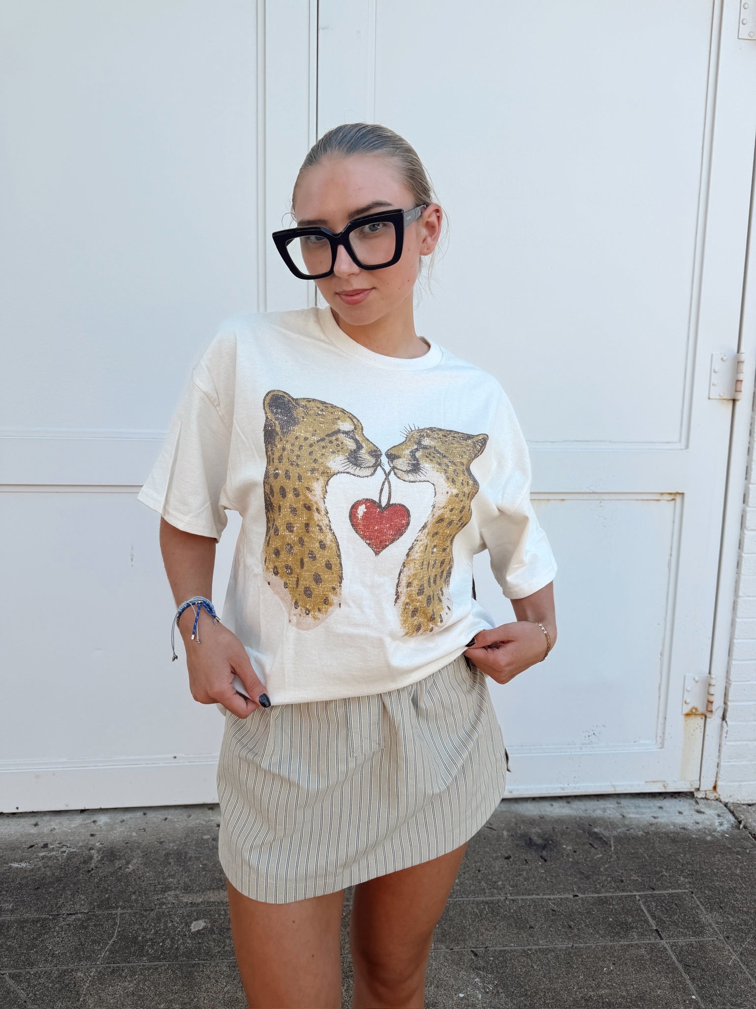 Partners In Crime Cheetah Oversized Graphic Tee