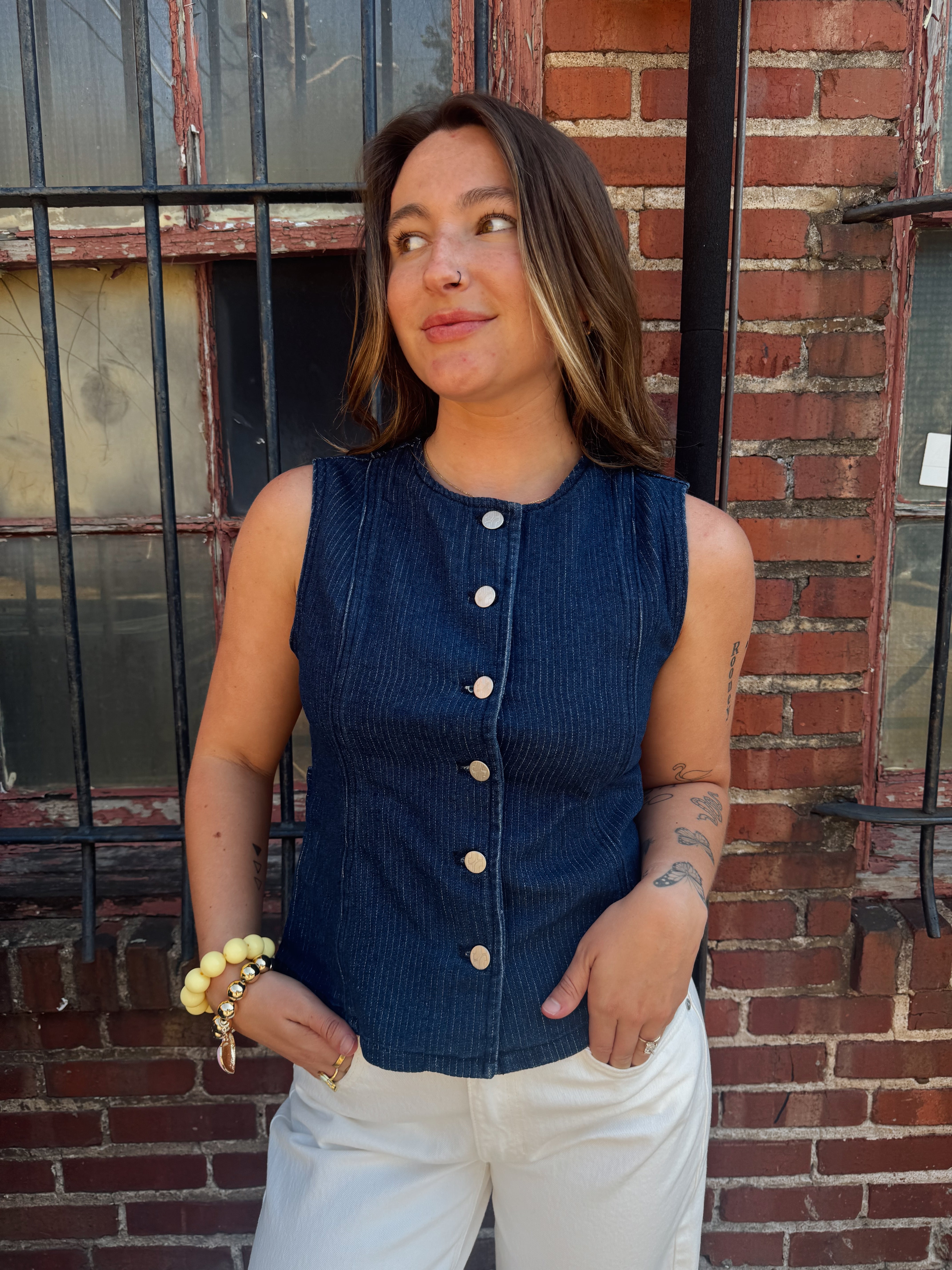Jiji Nils Vest in Bleu Marine