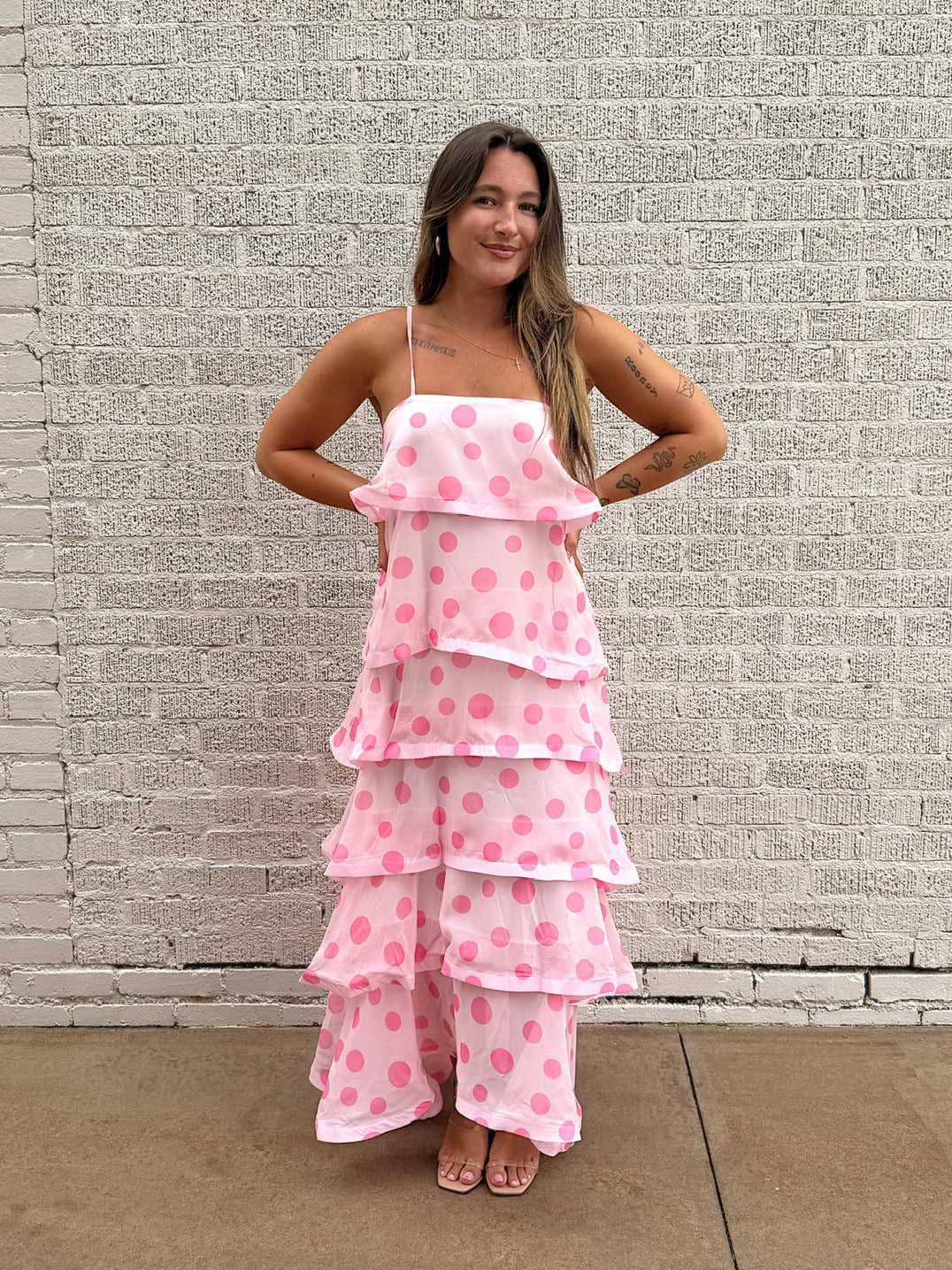 Danielle Polka Dot Ruffle Dress