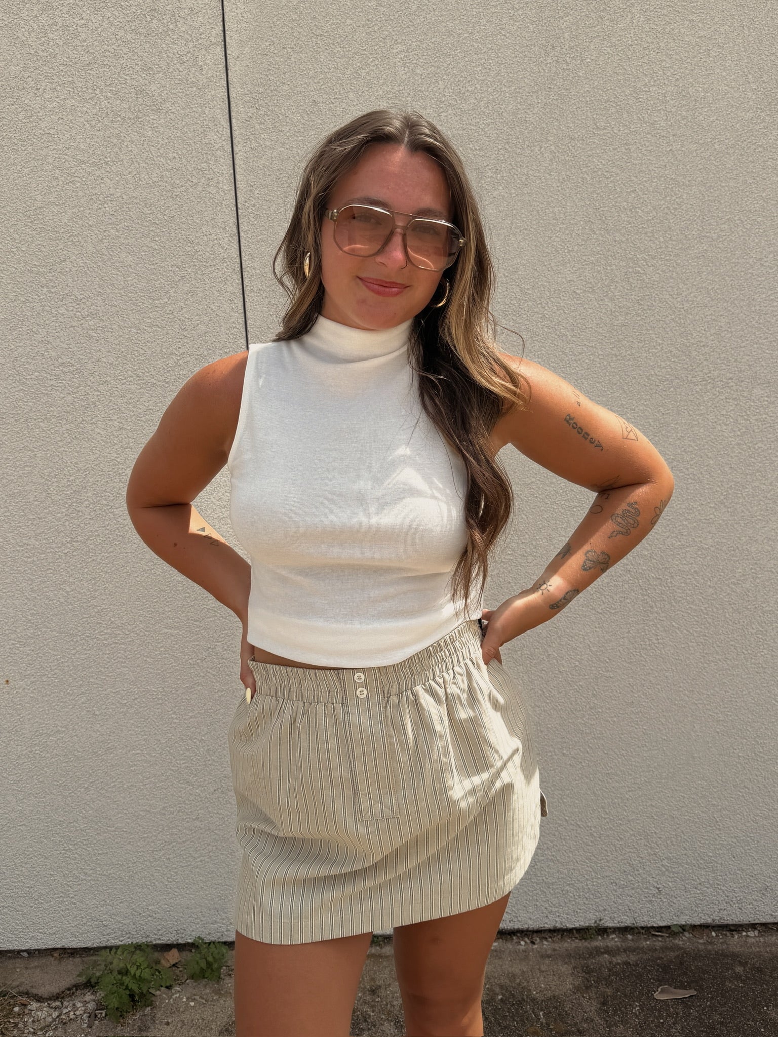 Sleeveless Mock Neck Top
