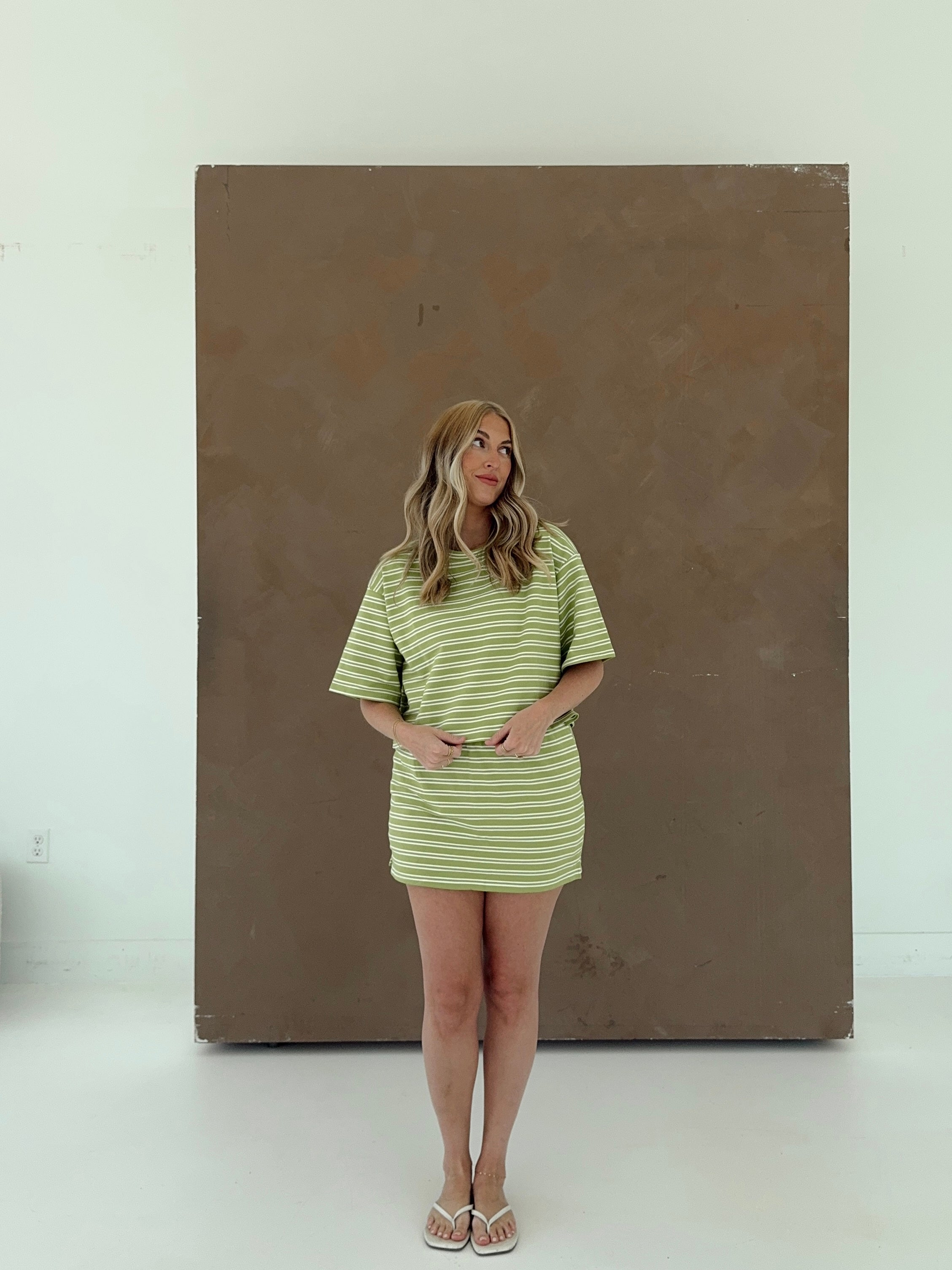Macy Matcha Stripe Top