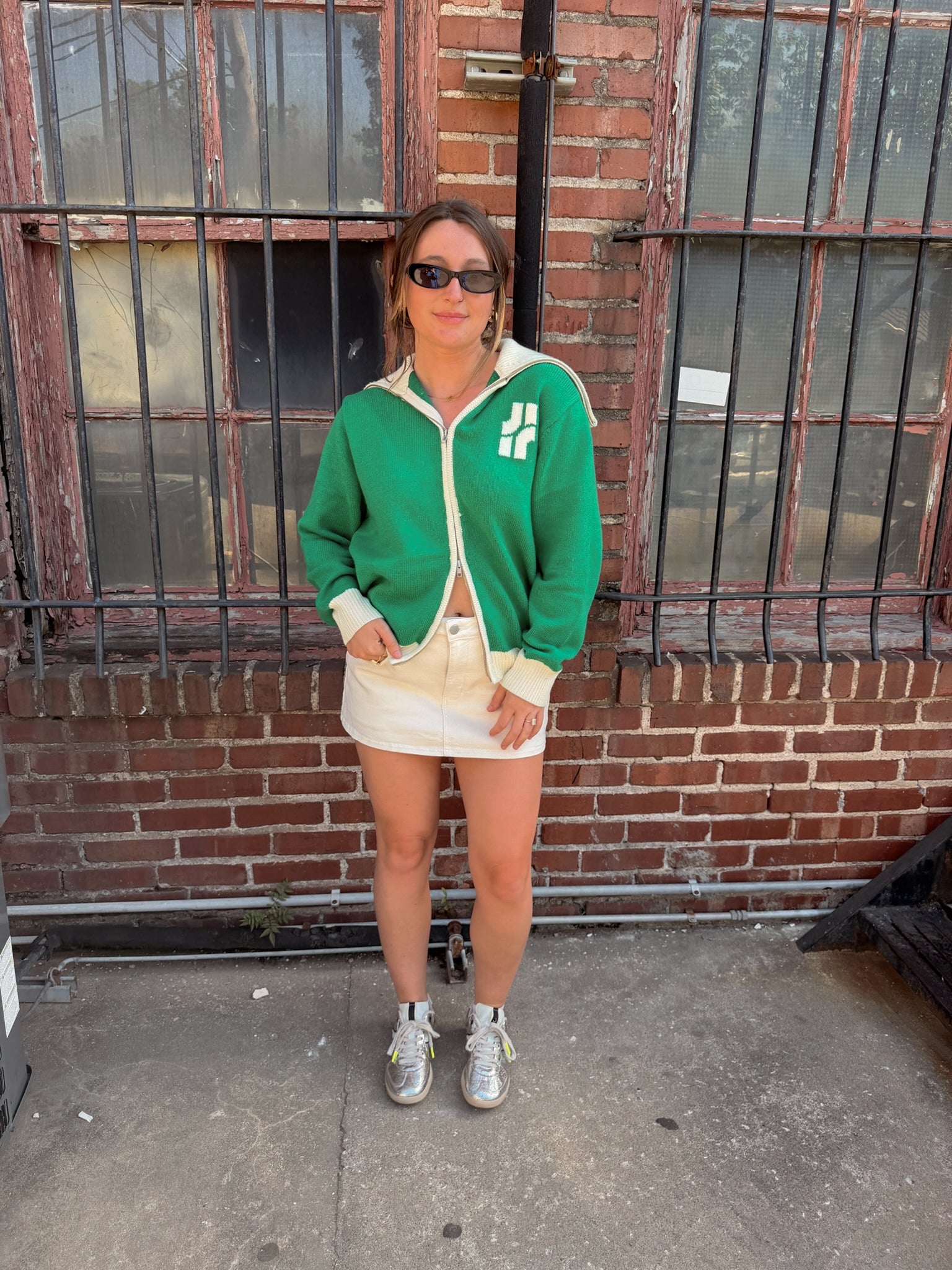 Jiji Rene Cardigan in Vert