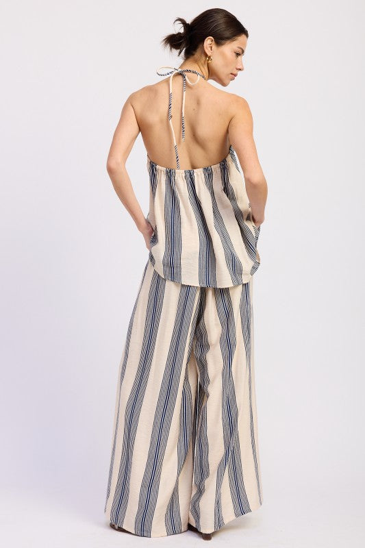 PRE-ORDER (ETA 6/30) Bri Halter Top - Navy Stripe