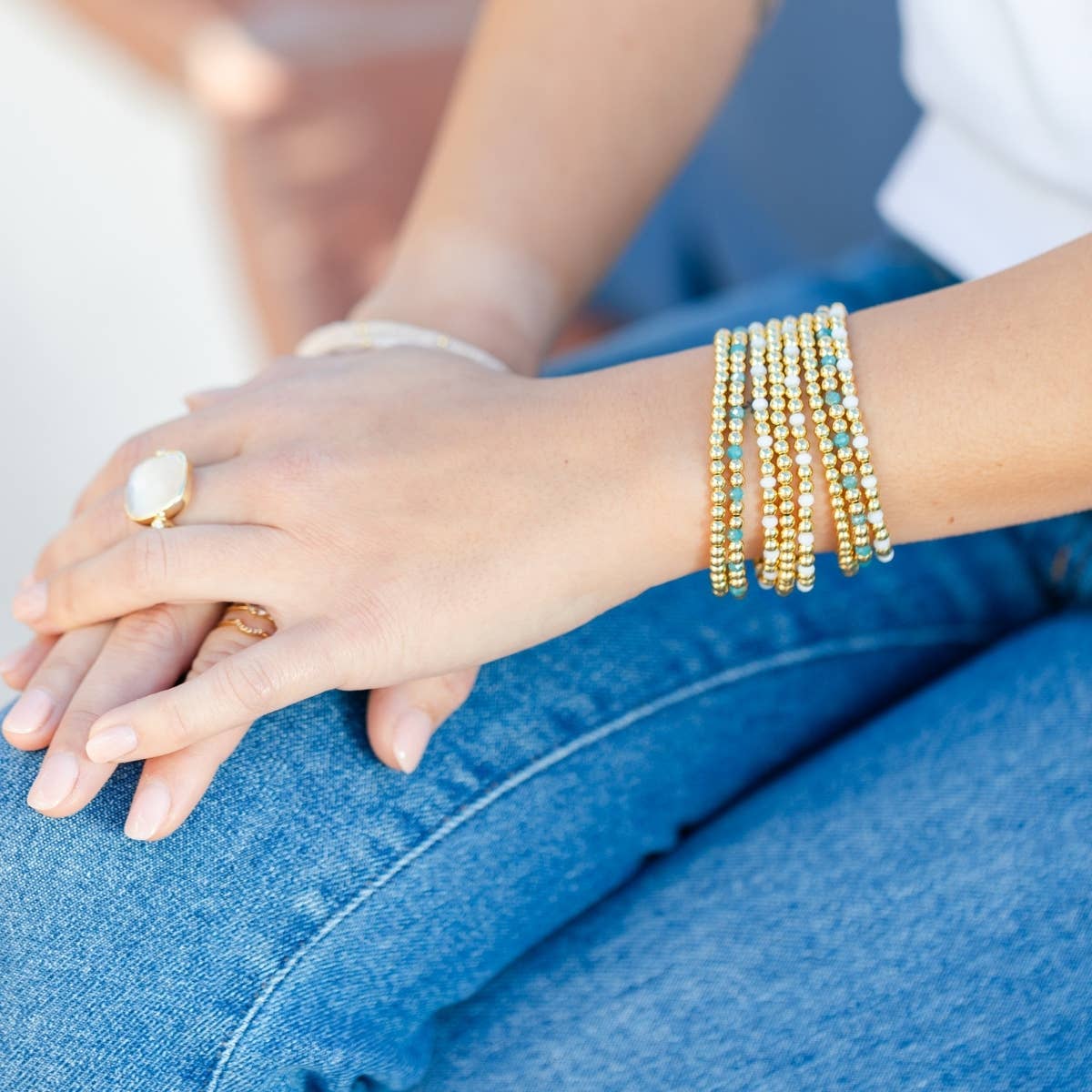 Bead & Crystal Stretch Bracelets: Brights