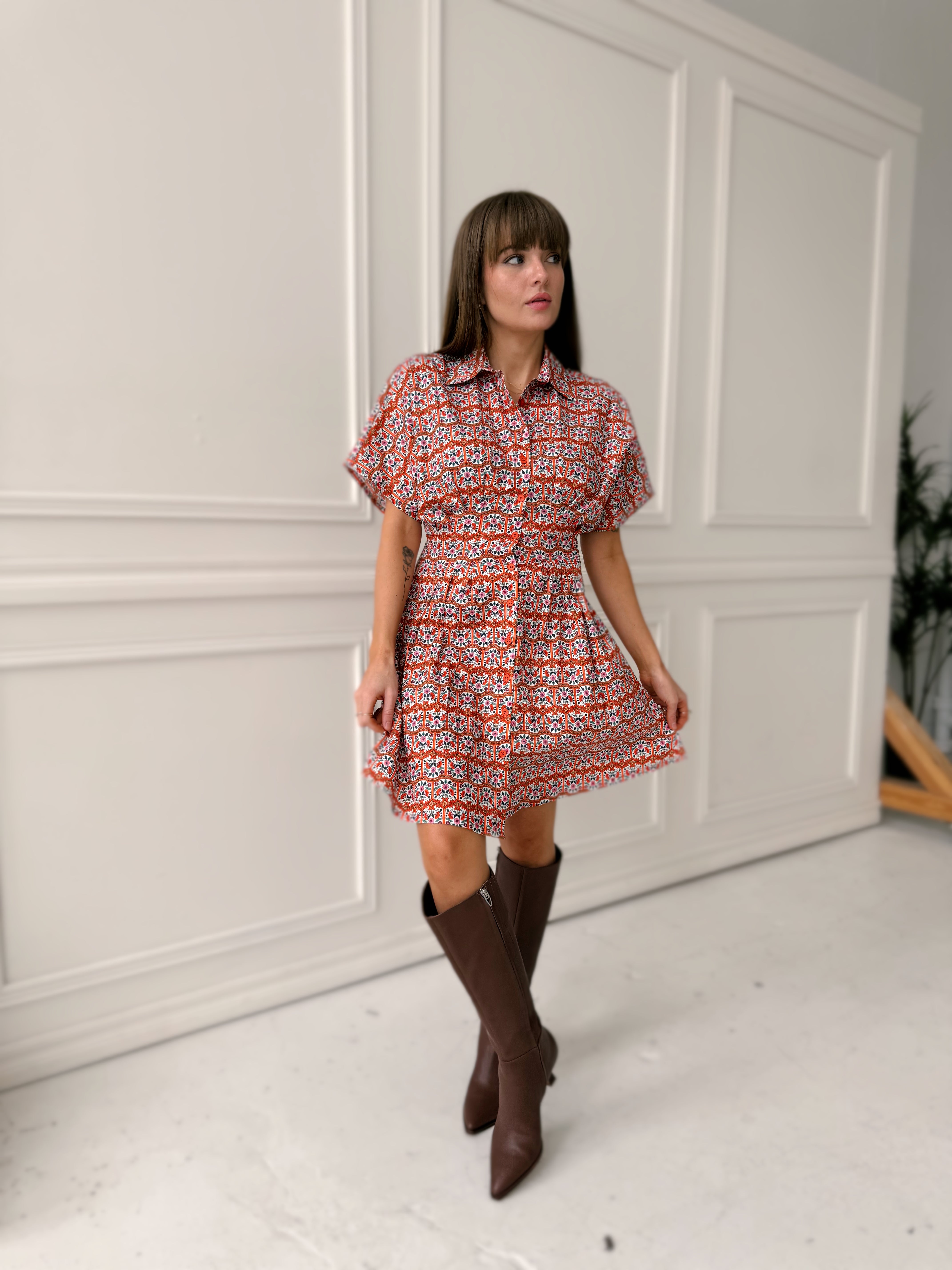 Sincerely Ours Twyla Mini Dress - Boho Tile