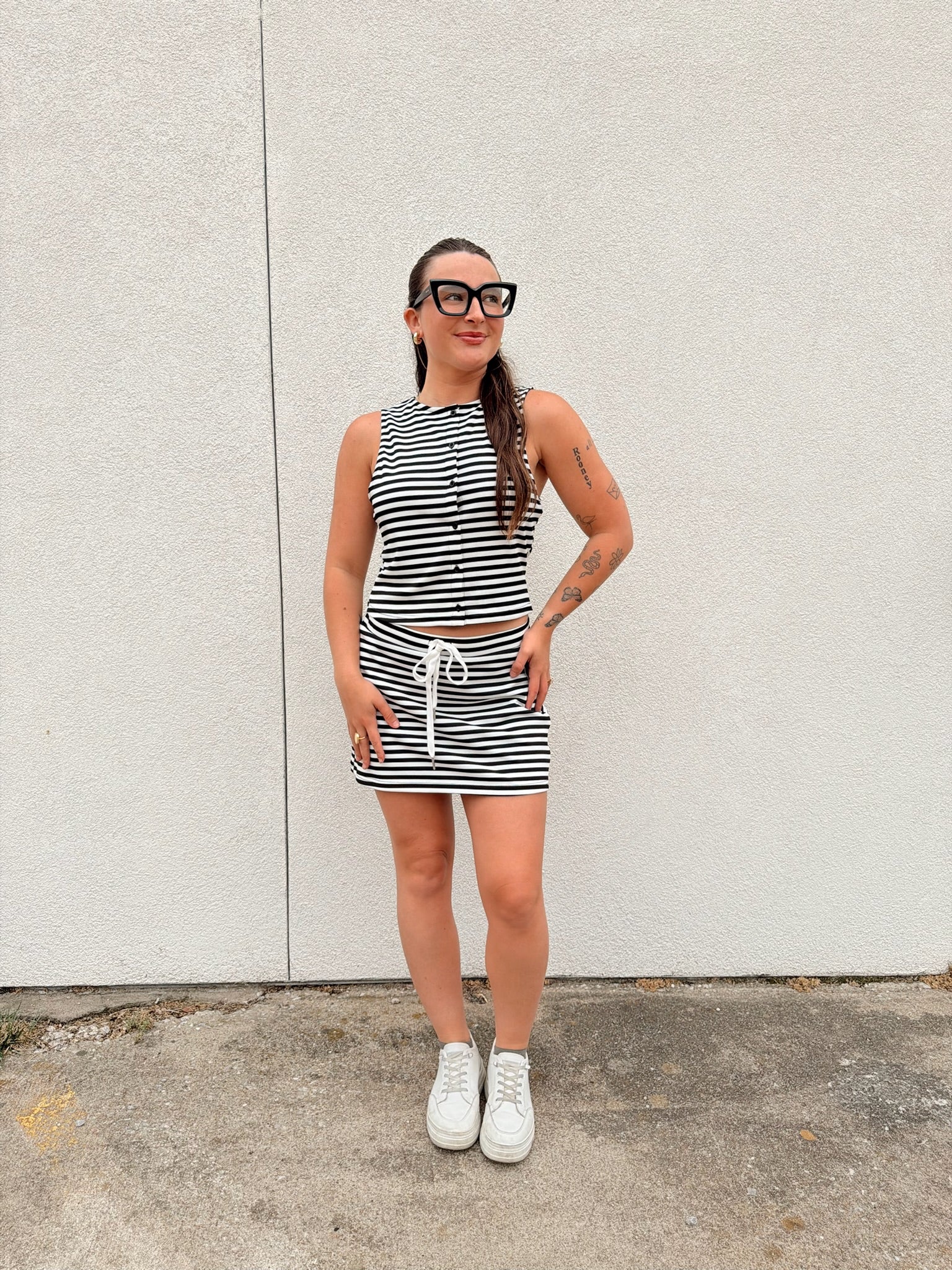 Weekender Stripe Top - Black & White