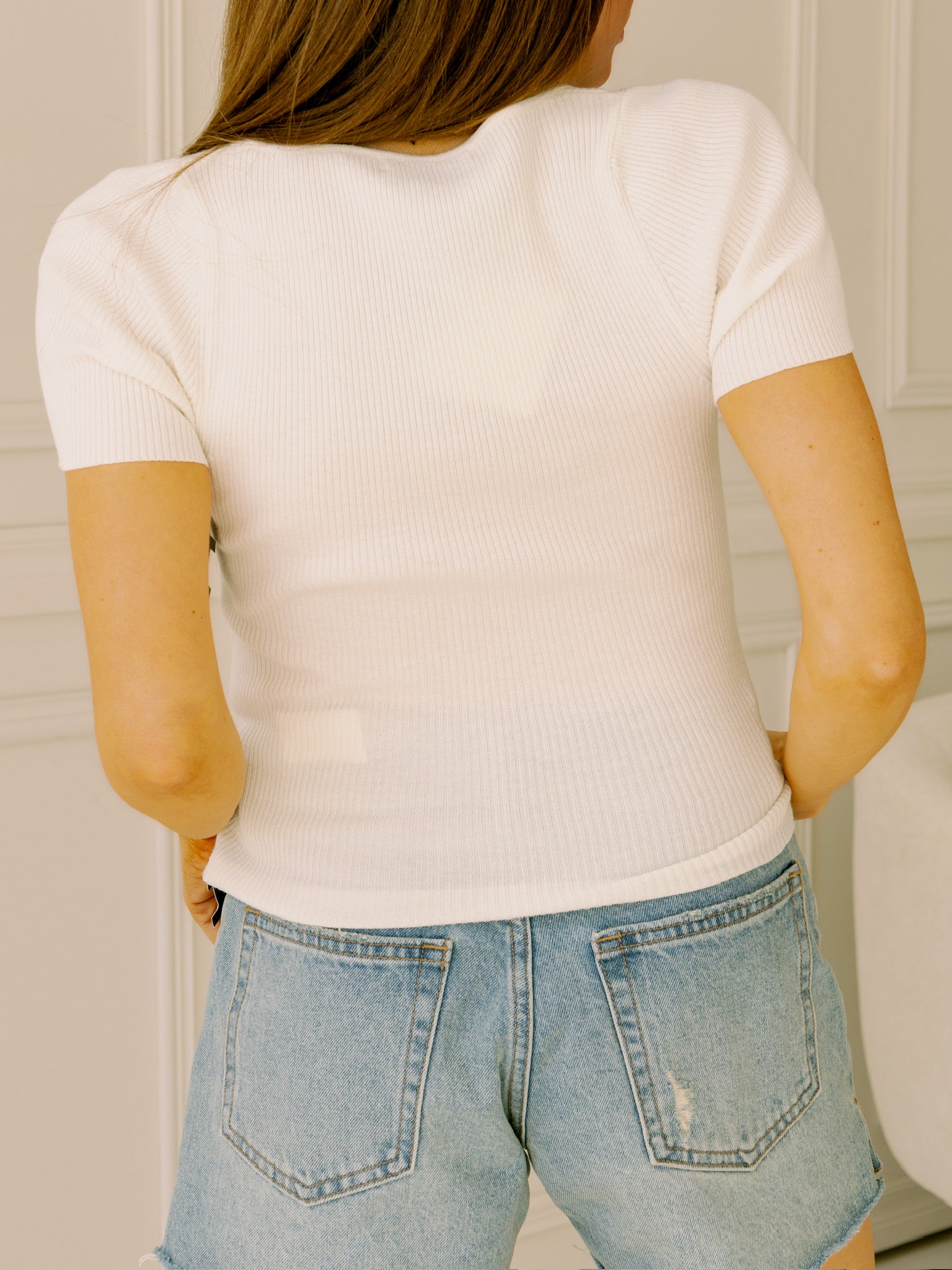 Simple Square Neck Top - Ivory