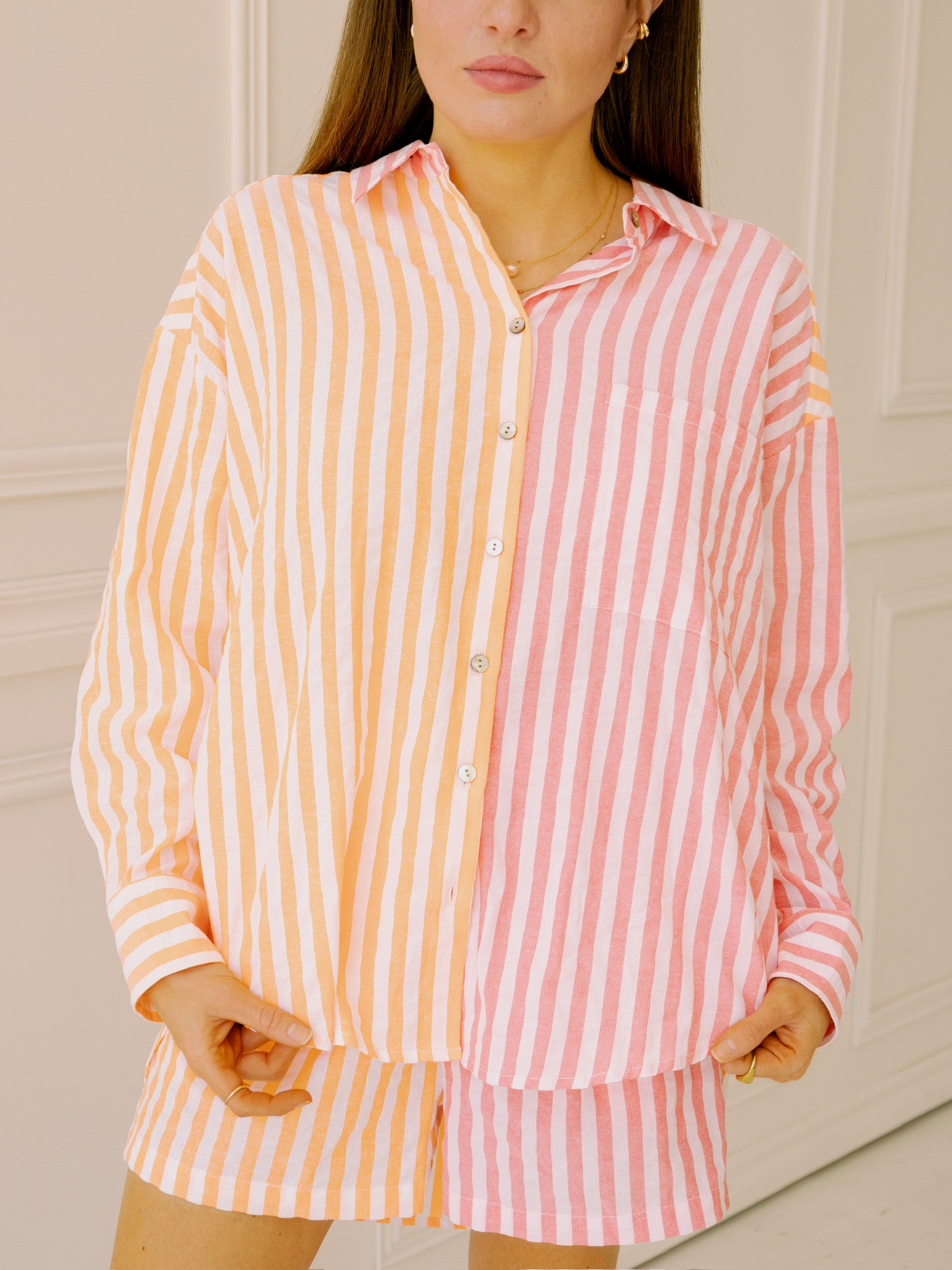 dRA Matera Top in Aurora Pink Stripe
