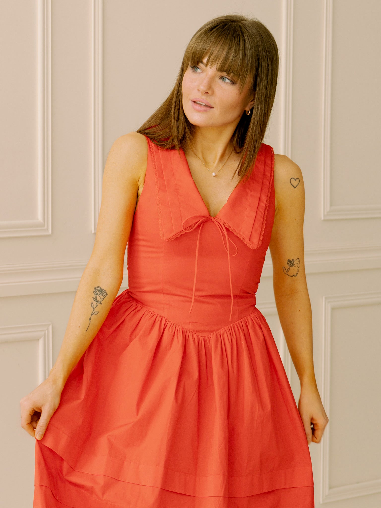 Sailor Collar Midi Dress