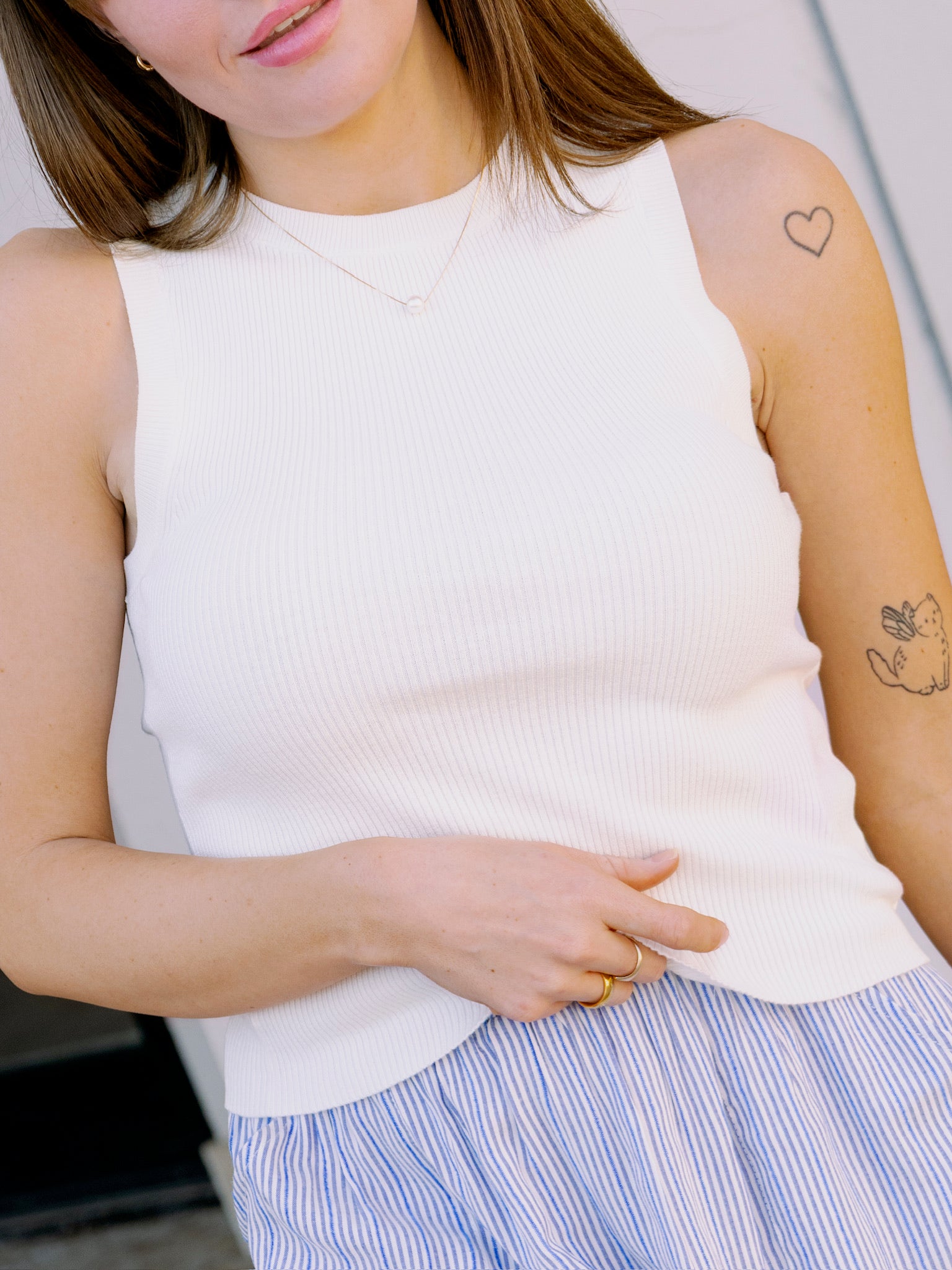 Essentials Knit Tank - Ivory