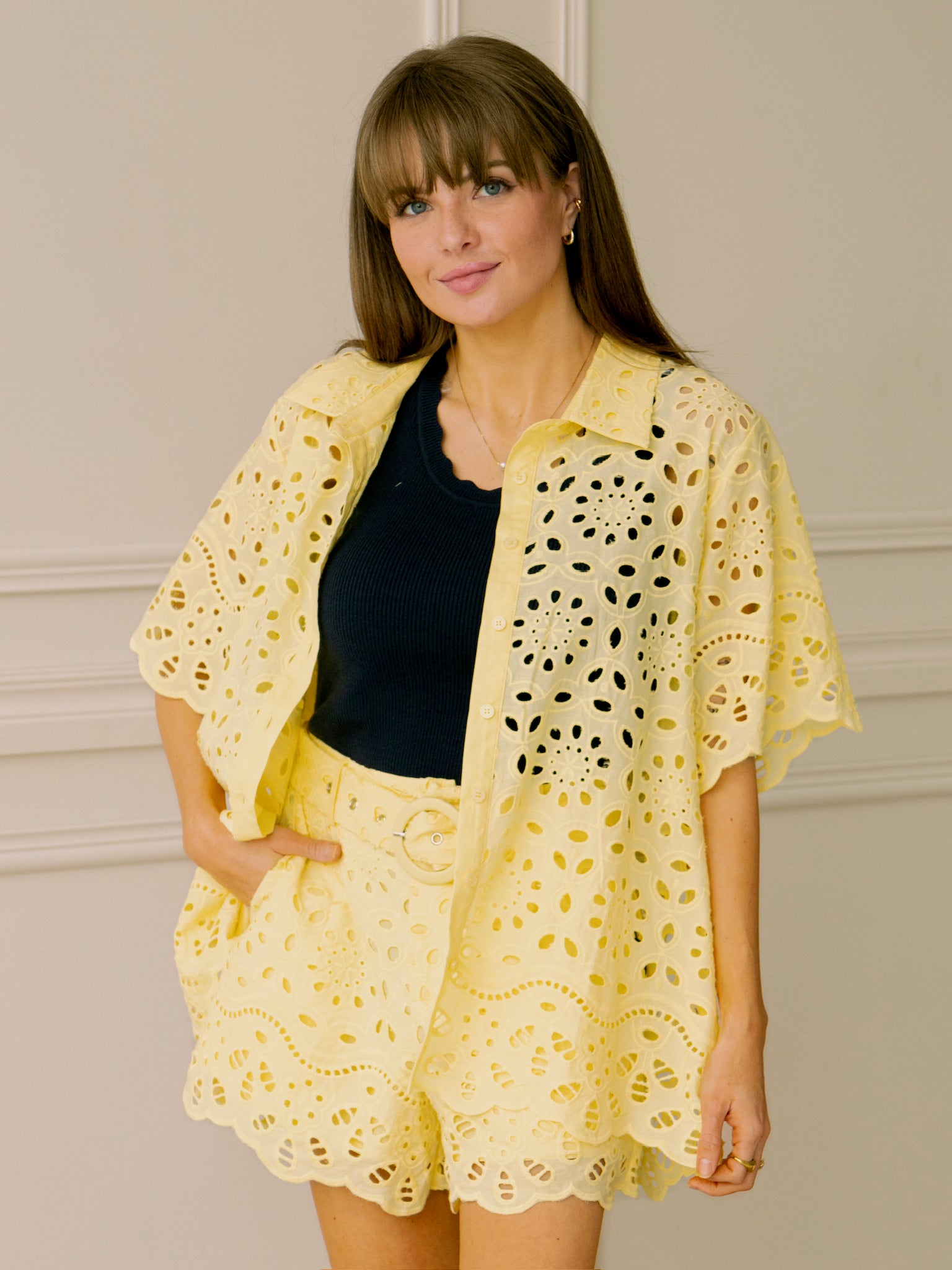 Sunny Days Embroidered Eyelet Top