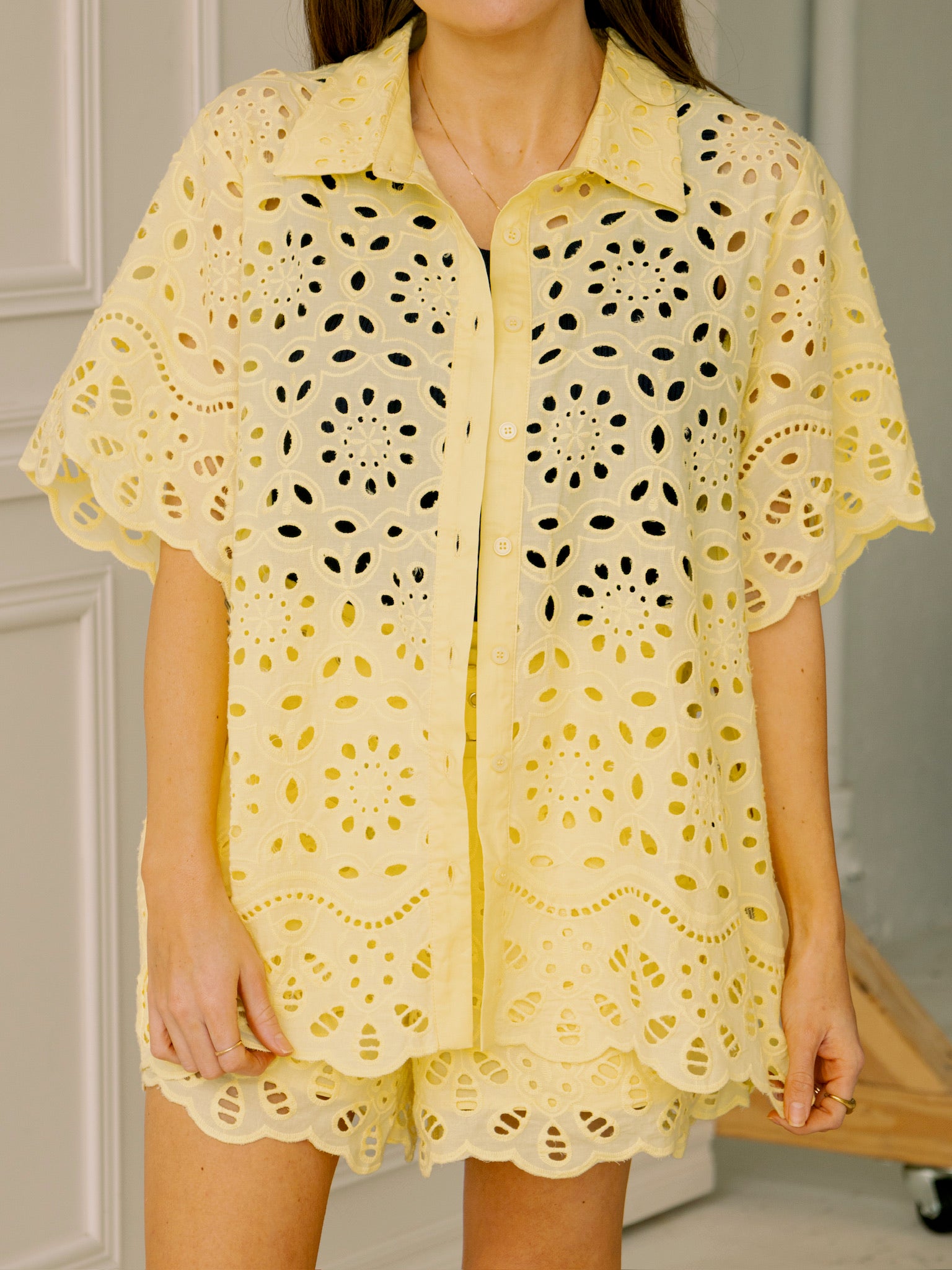 Sunny Days Embroidered Eyelet Top