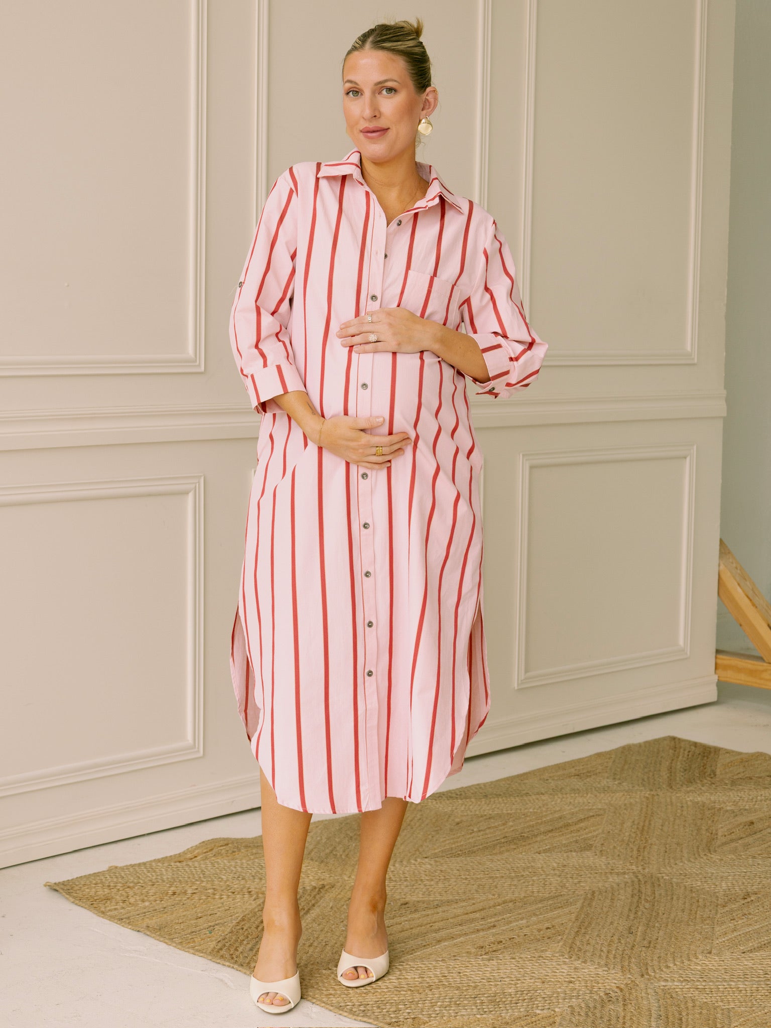 Coastal Classic Pink Button Up Maxi Dress