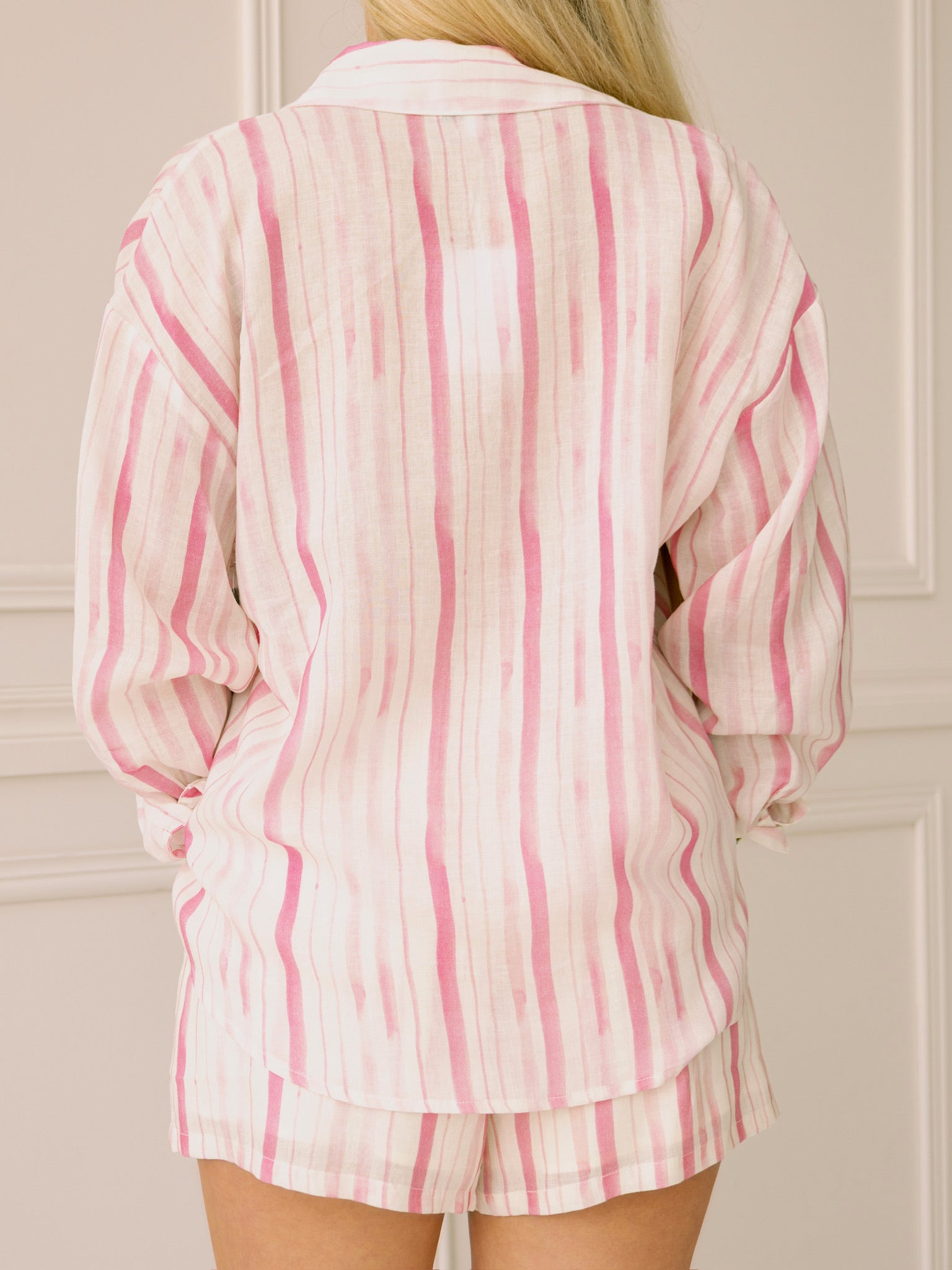 Lucy Paris Cera Button Down - Pink Stripe