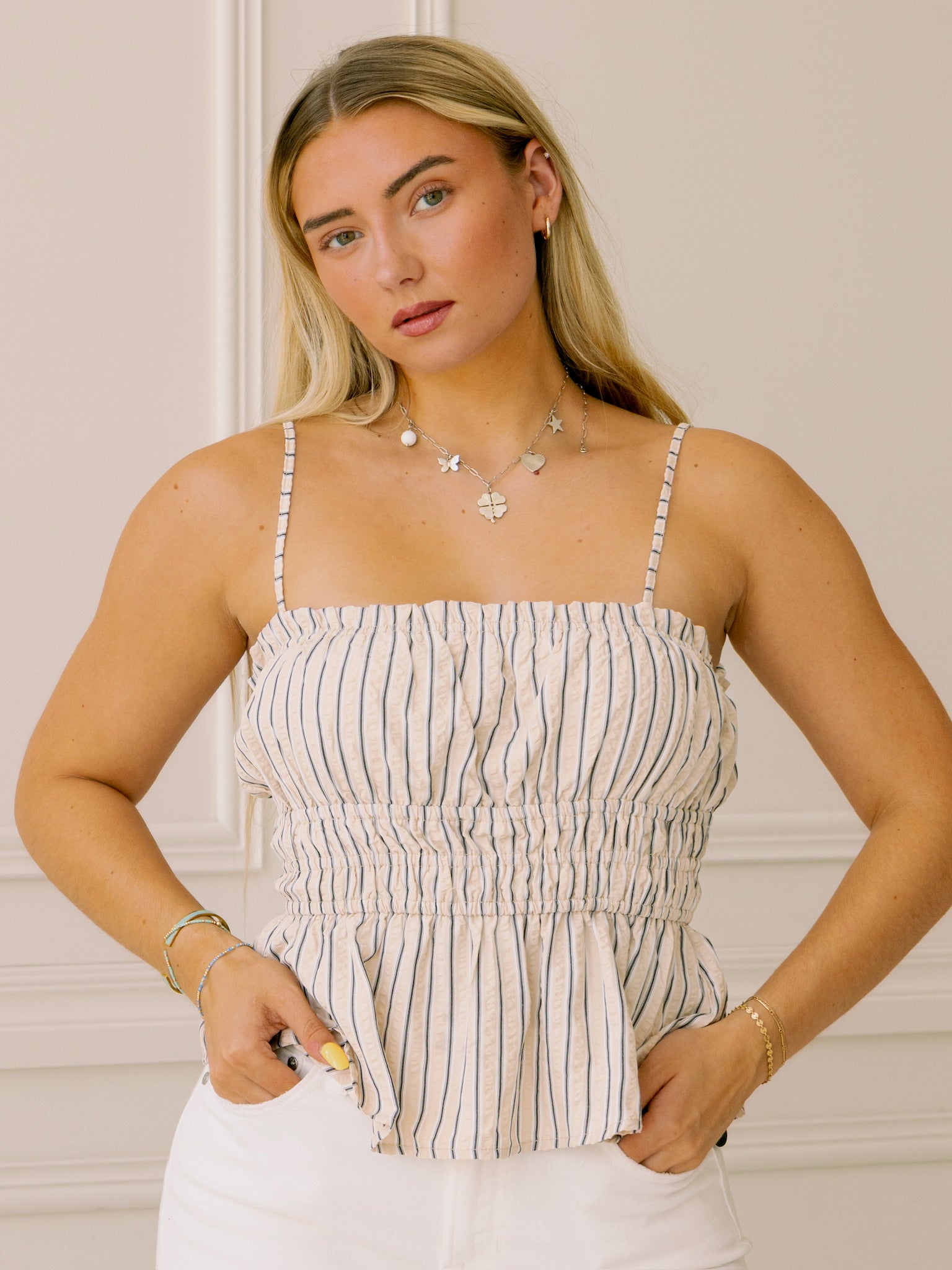 Seaside Neutral Stripe Tank