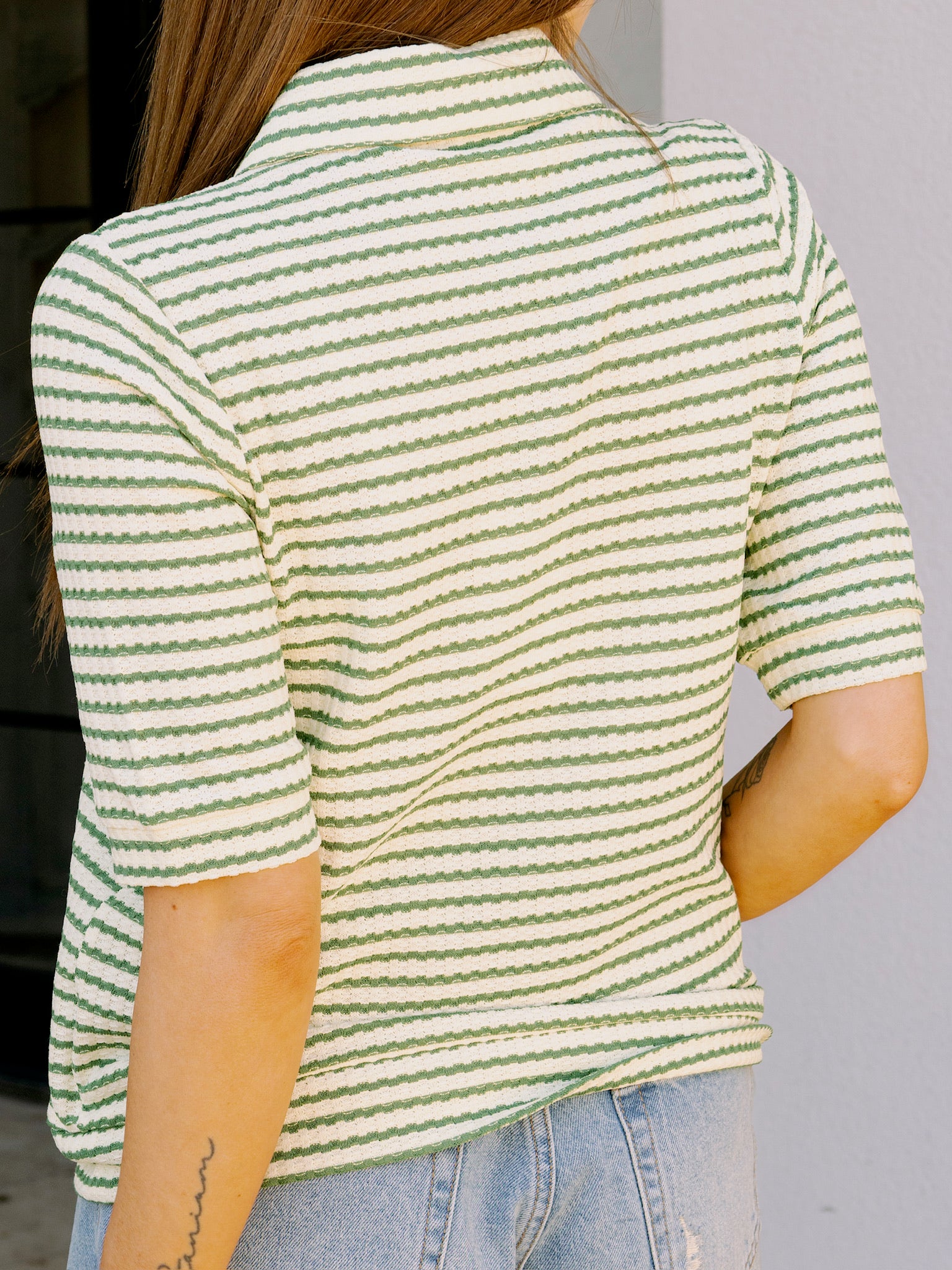 dRA Bastian Top in Pistachio Cream Stripe