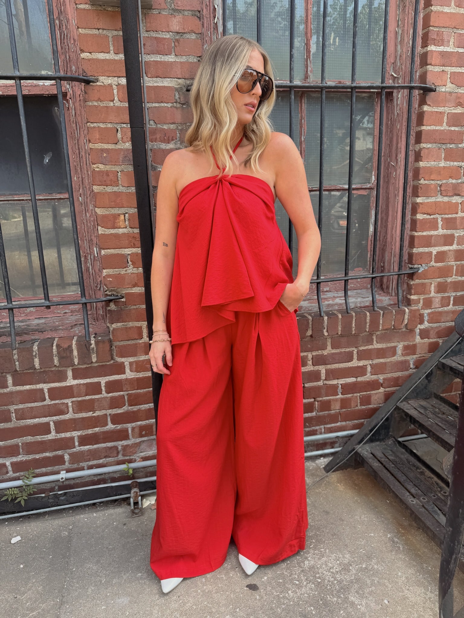 Bri Red Halter Top